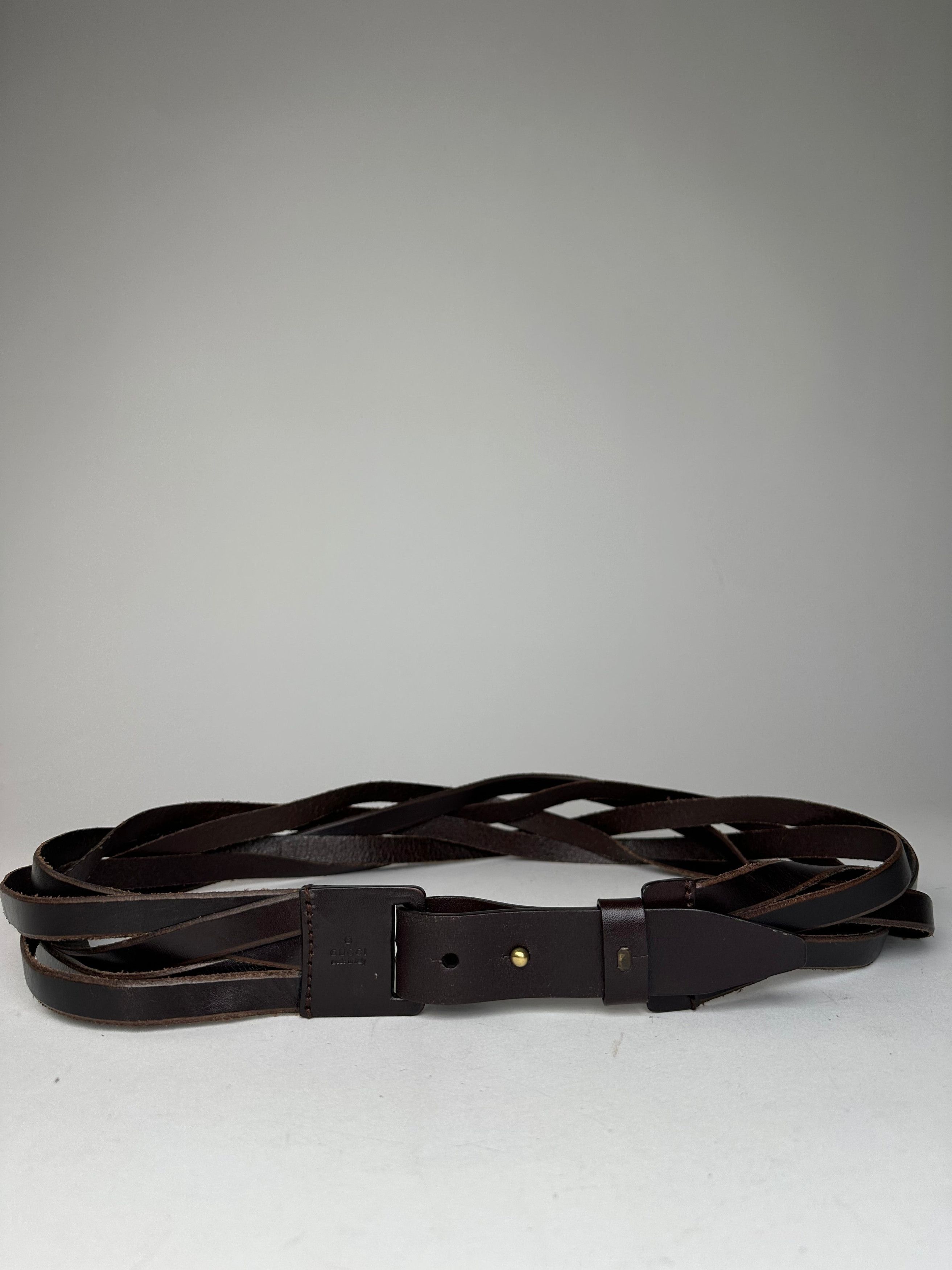 Gucci Vintage Twisted Leather Belt Brown Size ONE SIZE - 6 Thumbnail