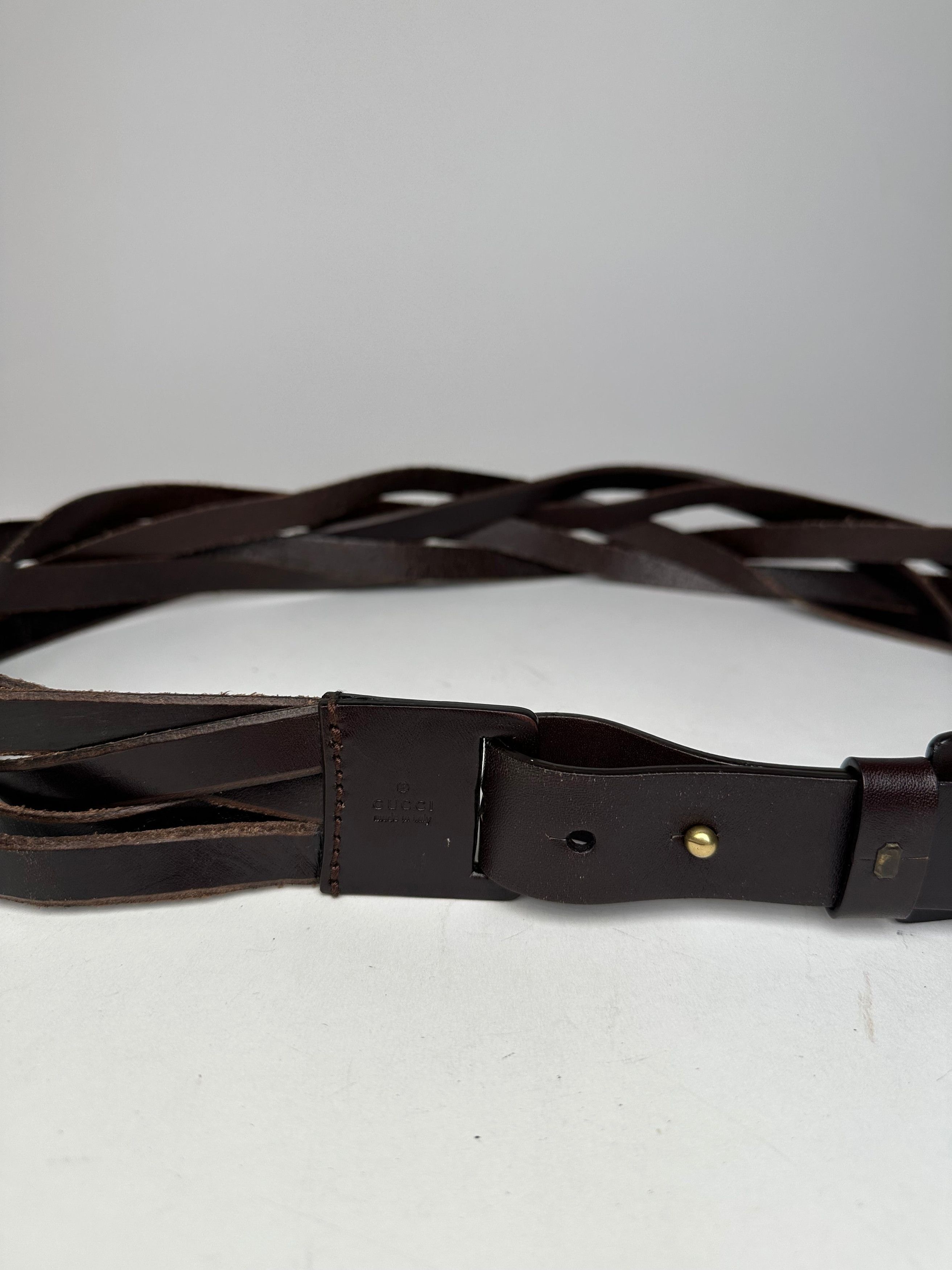 Gucci Vintage Twisted Leather Belt Brown Size ONE SIZE - 3 Thumbnail