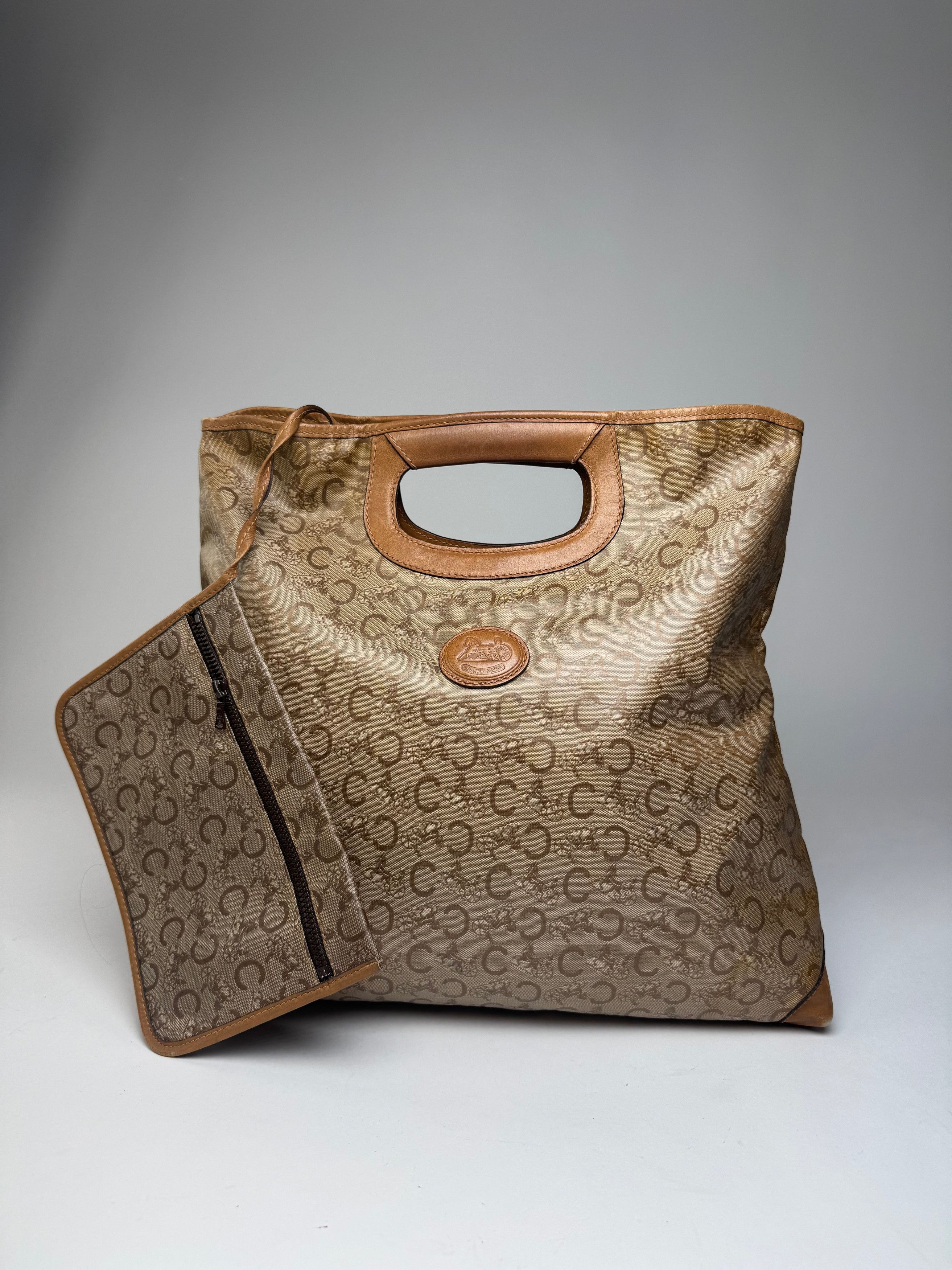 Celine Vintage Paris C Monogram Leather tote bag brown beige Size ONE SIZE - 8 Thumbnail