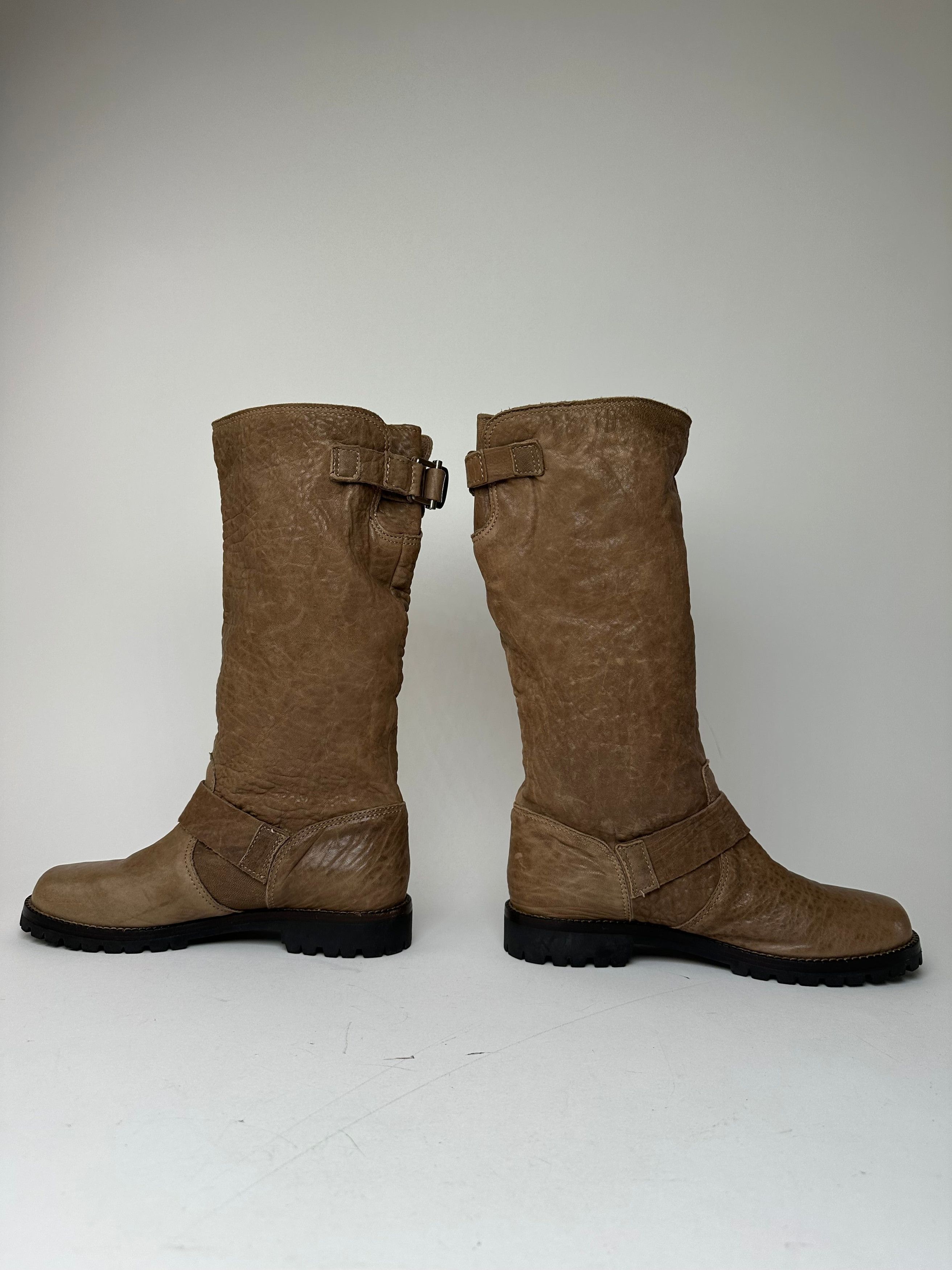 Other Vintage Marni Leather Boots Brown EU37 Size US 6 / IT 36 - 8 Thumbnail