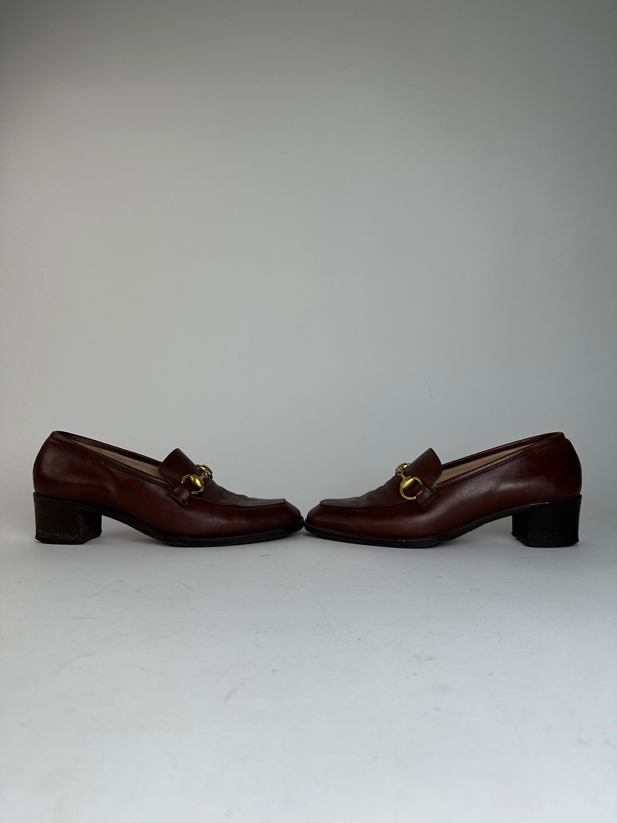 Gucci Vintage Heeled Horsebit Leather Boots Brown EU37 Size US 6 / IT 36 - 5 Thumbnail