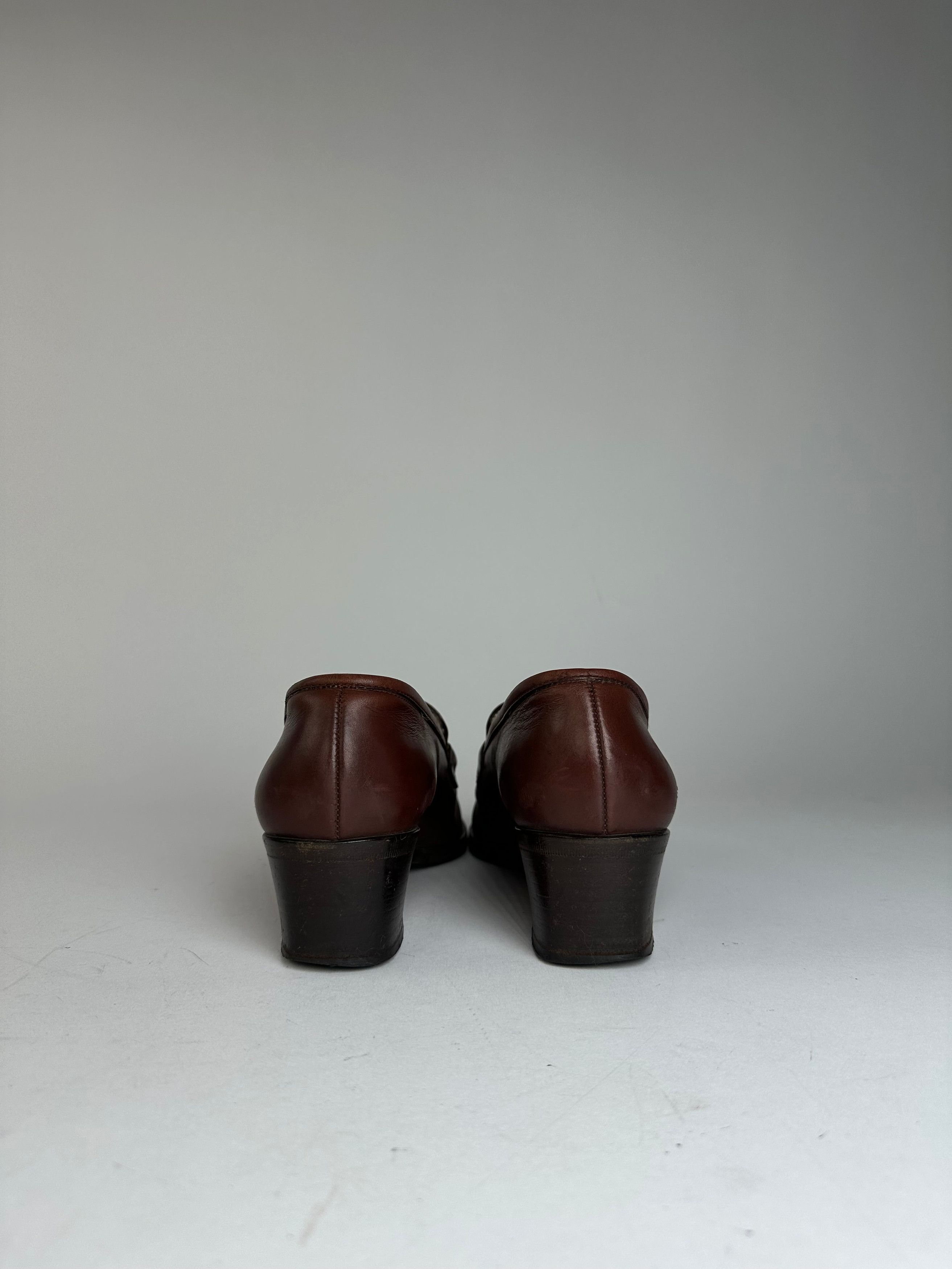 Gucci Vintage Heeled Horsebit Leather Boots Brown EU37 Size US 6 / IT 36 - 4 Thumbnail