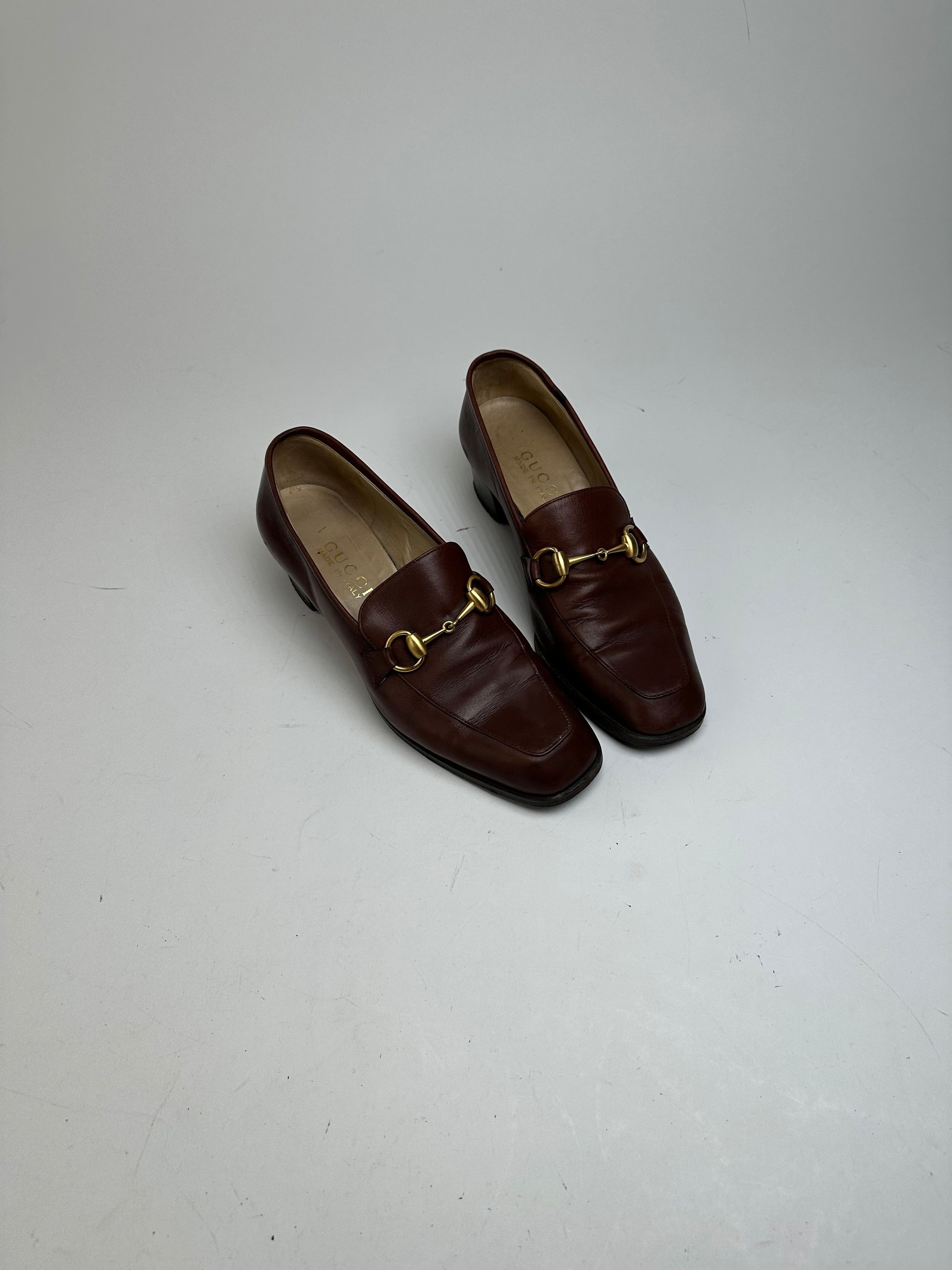 Gucci Vintage Heeled Horsebit Leather Boots Brown EU37 Size US 6 / IT 36 - 2 Thumbnail