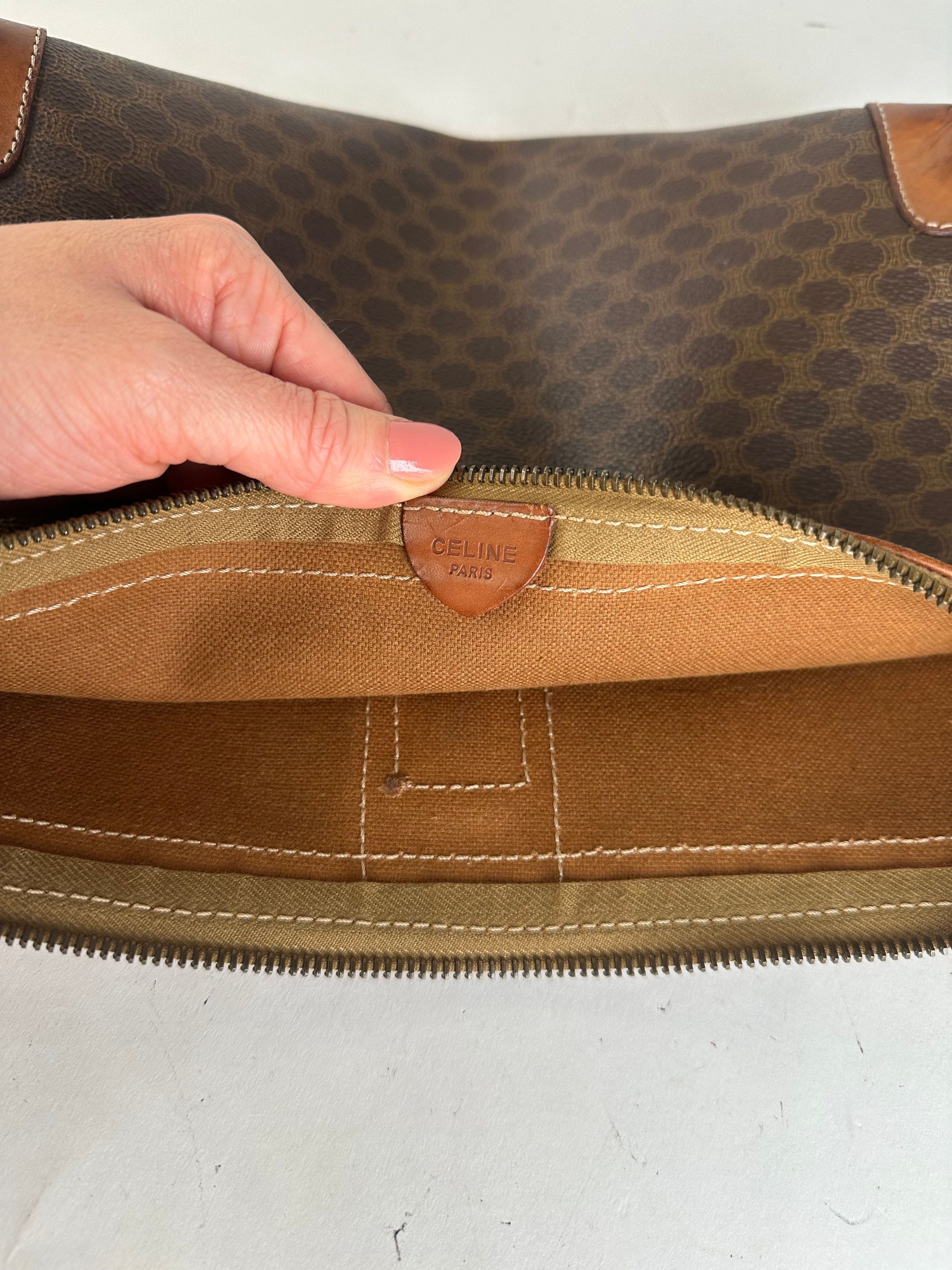Celine Vintage Paris Monogram Leather Clutch Brown Size ONE SIZE - 5 Thumbnail