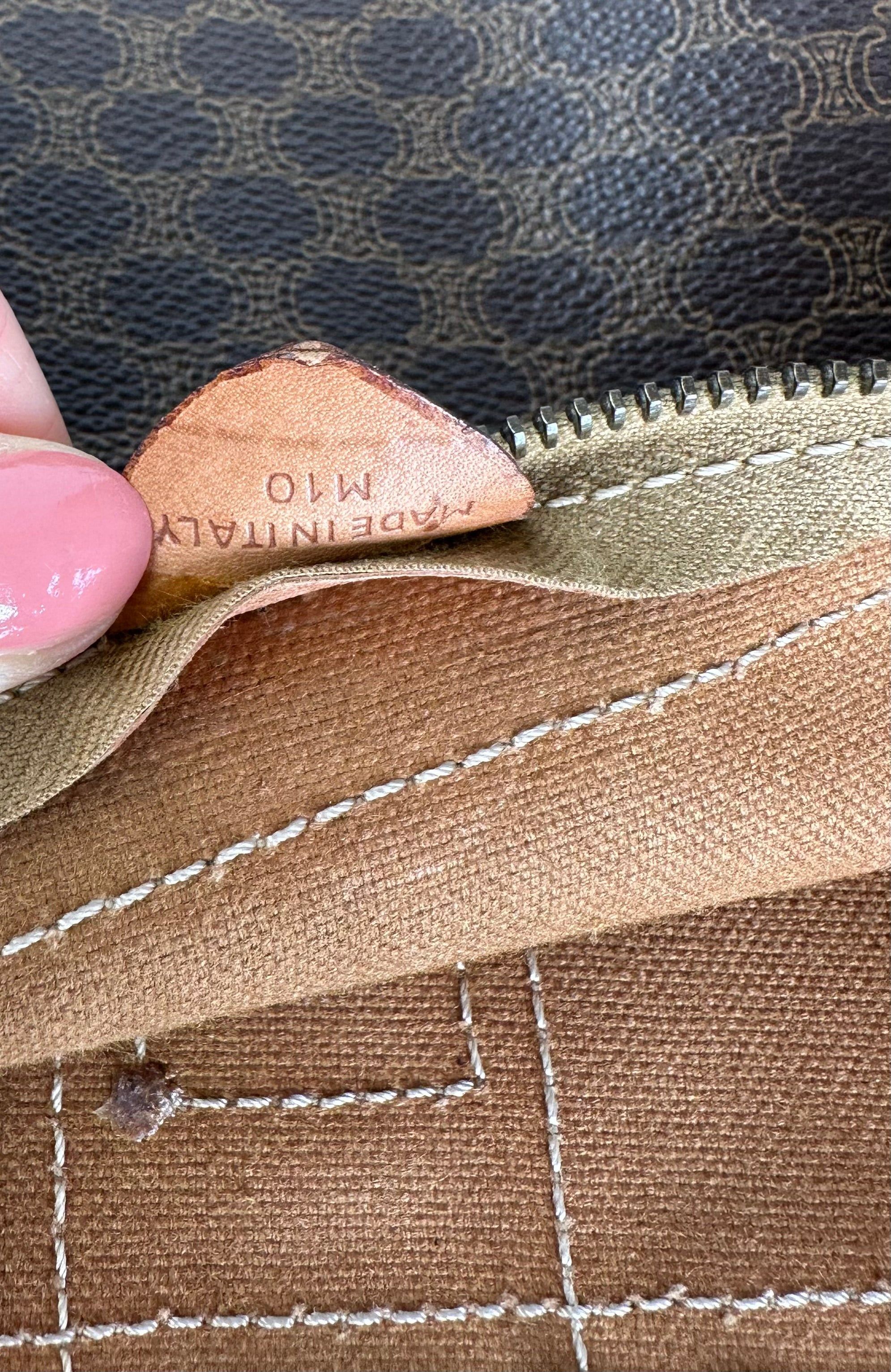 Celine Vintage Paris Monogram Leather Clutch Brown Size ONE SIZE - 12 Thumbnail
