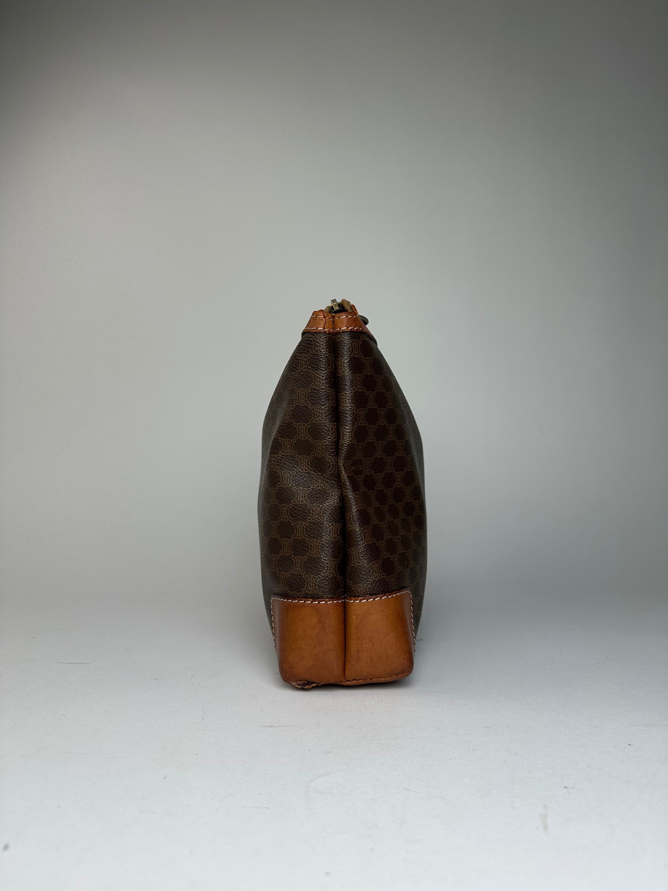 Celine Vintage Paris Monogram Leather Clutch Brown Size ONE SIZE - 3 Thumbnail