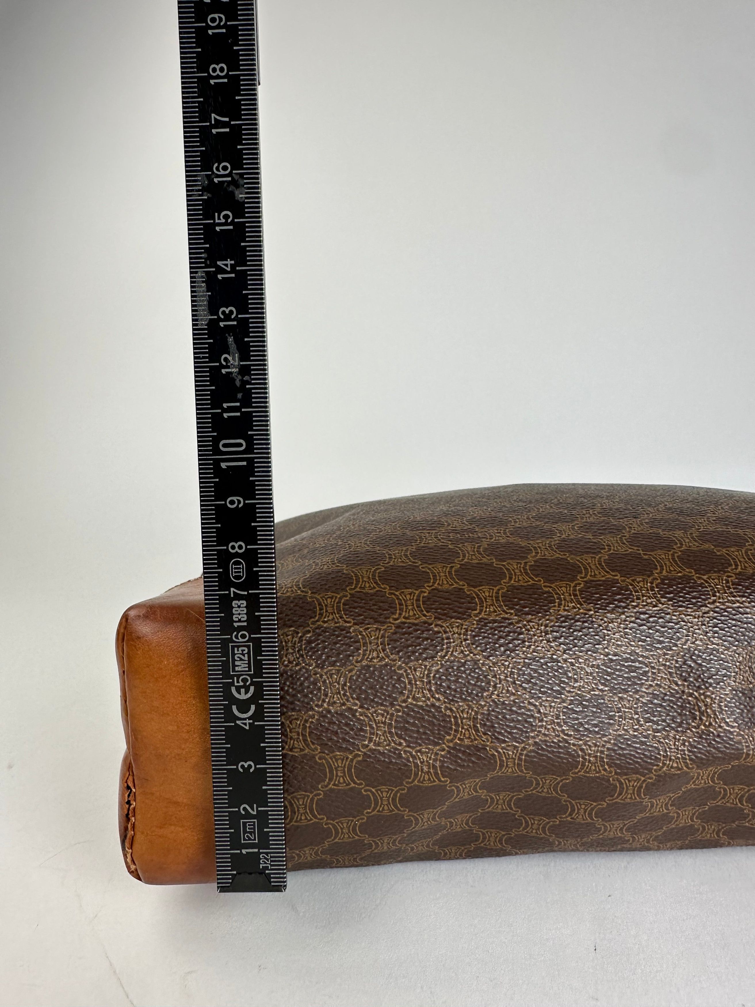 Celine Vintage Paris Monogram Leather Clutch Brown Size ONE SIZE - 10 Thumbnail
