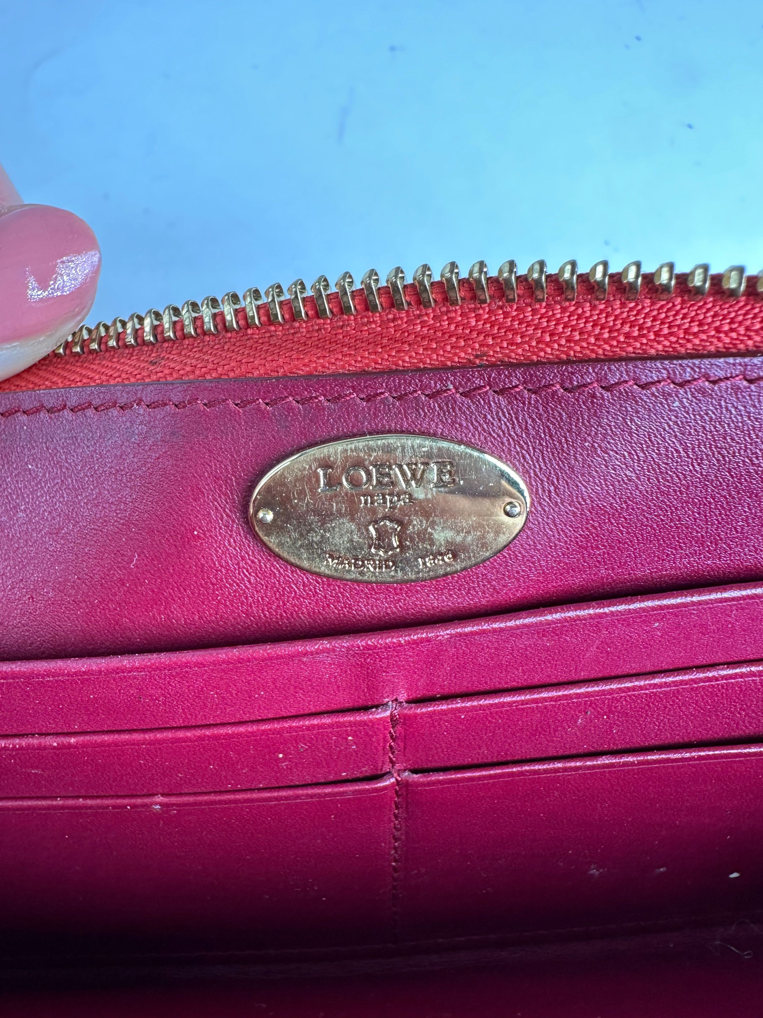 Loewe Vintage Madrid Zippy Wallet Red Size ONE SIZE - 5 Thumbnail