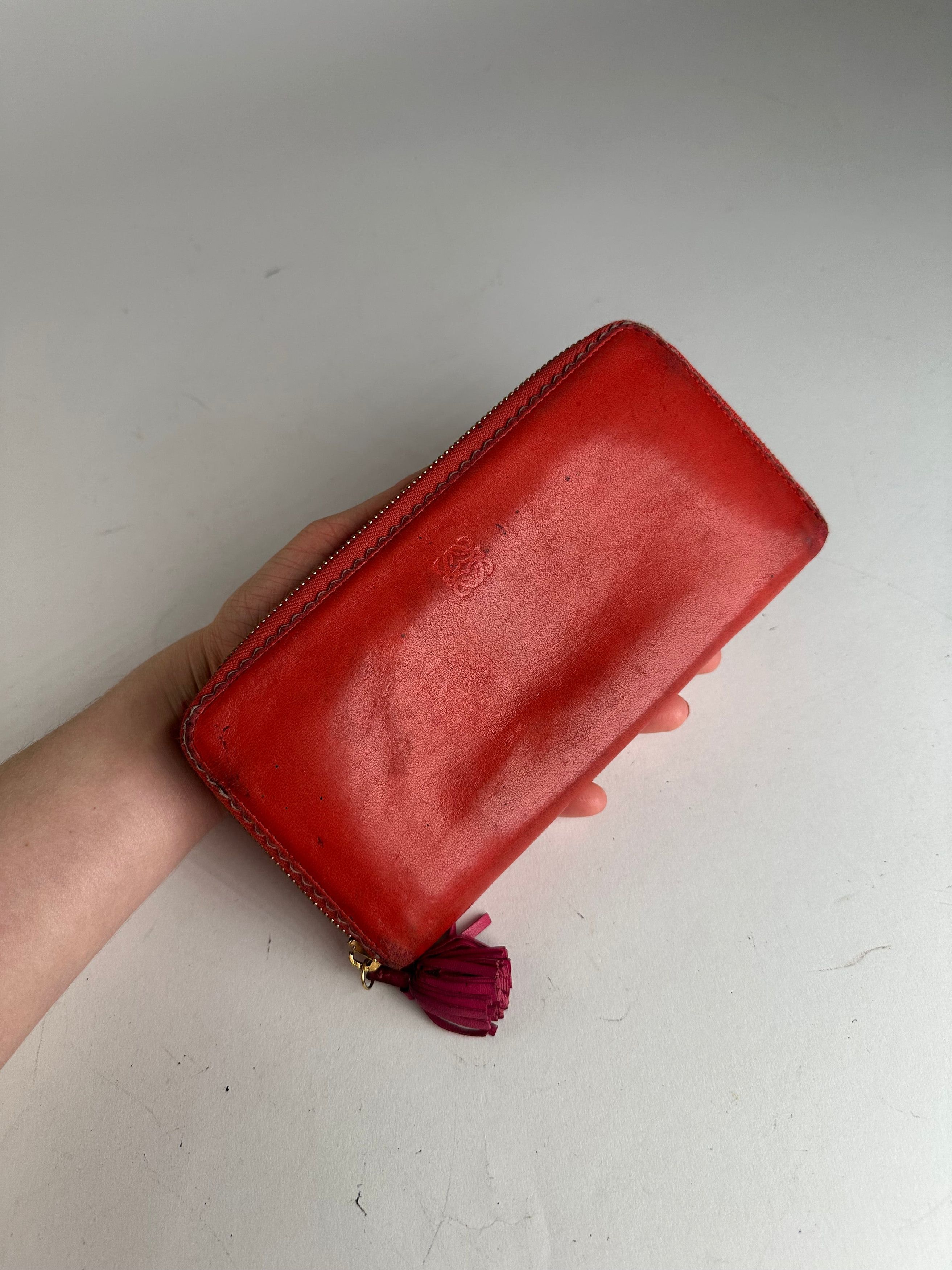 Loewe Vintage Madrid Zippy Wallet Red Size ONE SIZE - 3 Thumbnail
