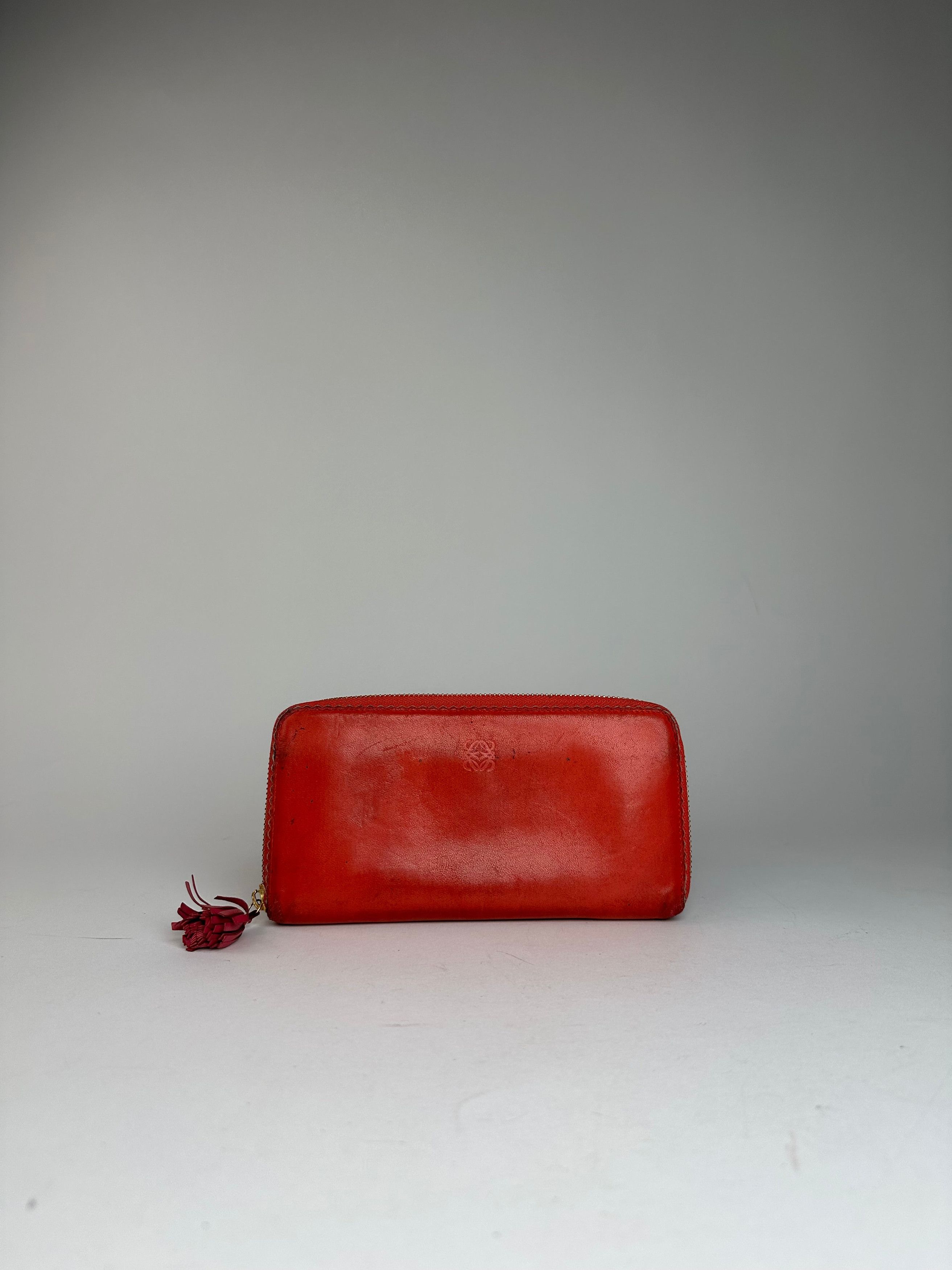 Loewe Vintage Madrid Zippy Wallet Red Size ONE SIZE - 9 Thumbnail