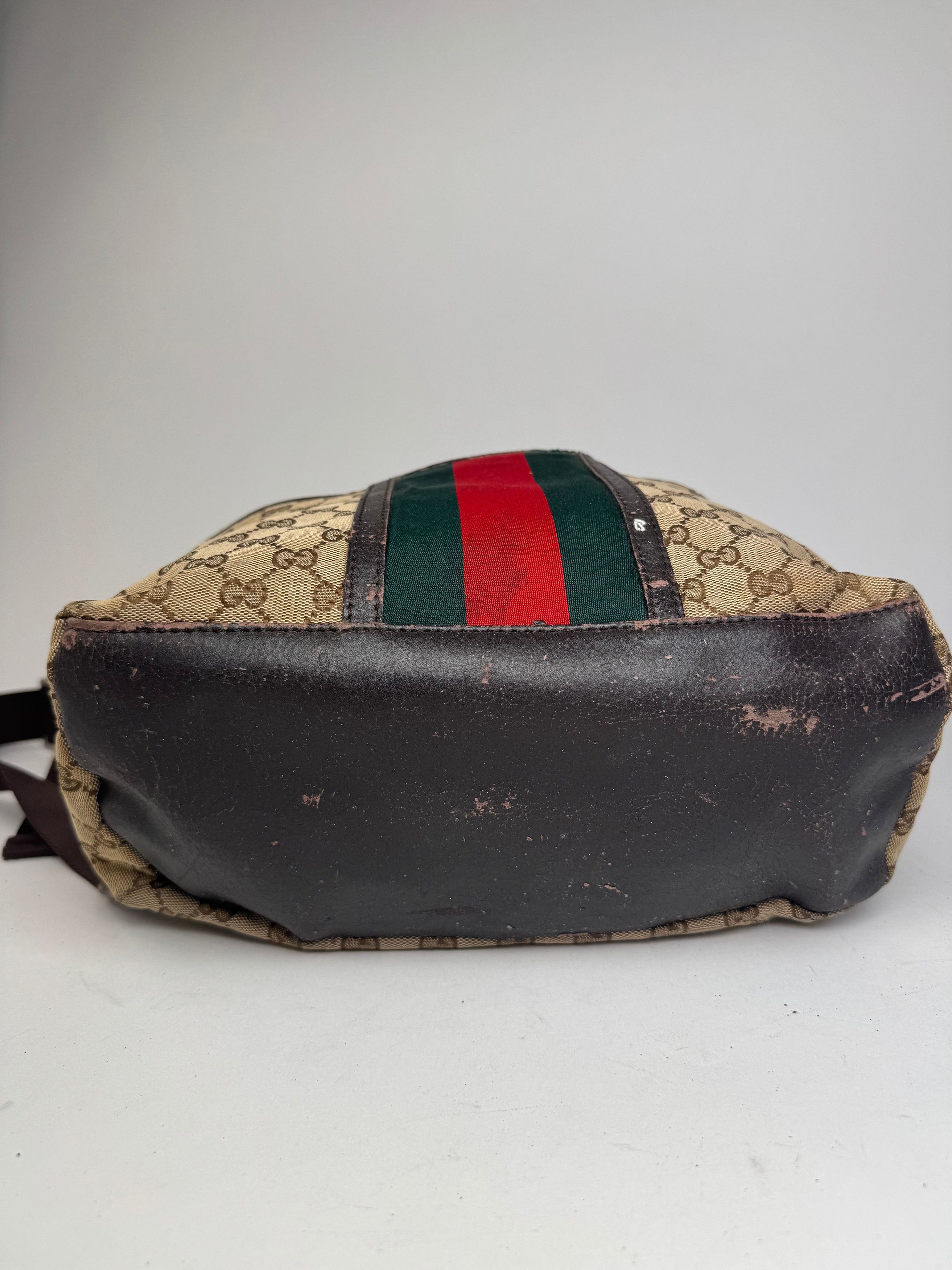 Gucci Vintage Monogram Backpack / Crossbody Bag Beige Brown Size ONE SIZE - 13 Thumbnail