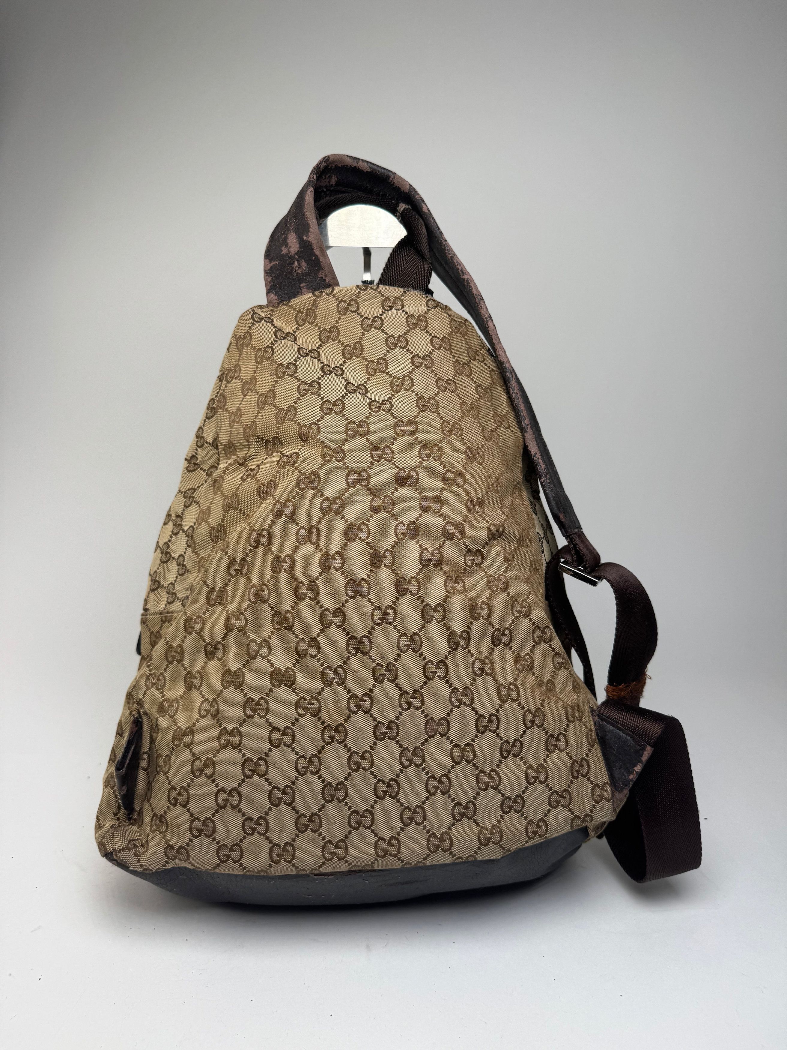 Gucci Vintage Monogram Backpack / Crossbody Bag Beige Brown Size ONE SIZE - 2 Thumbnail