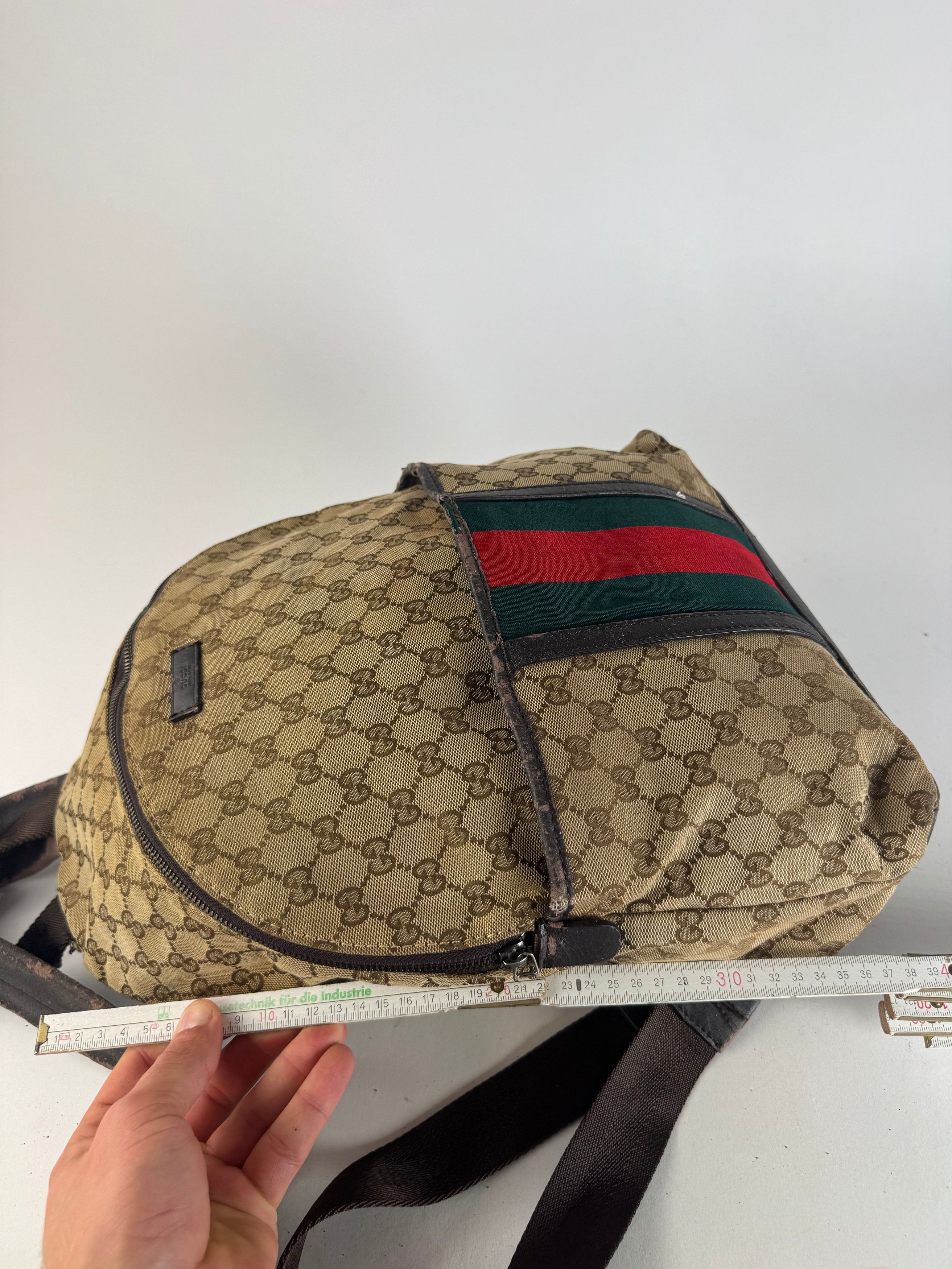 Gucci Vintage Monogram Backpack / Crossbody Bag Beige Brown Size ONE SIZE - 12 Thumbnail