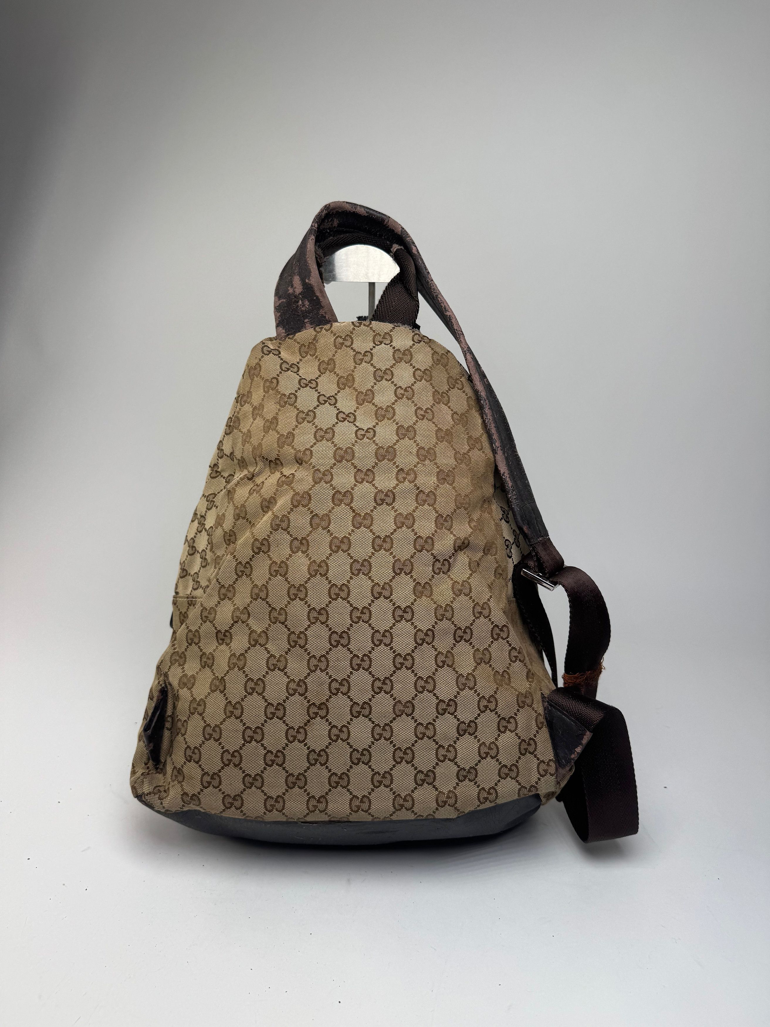 Gucci Vintage Monogram Backpack / Crossbody Bag Beige Brown Size ONE SIZE - 9 Thumbnail