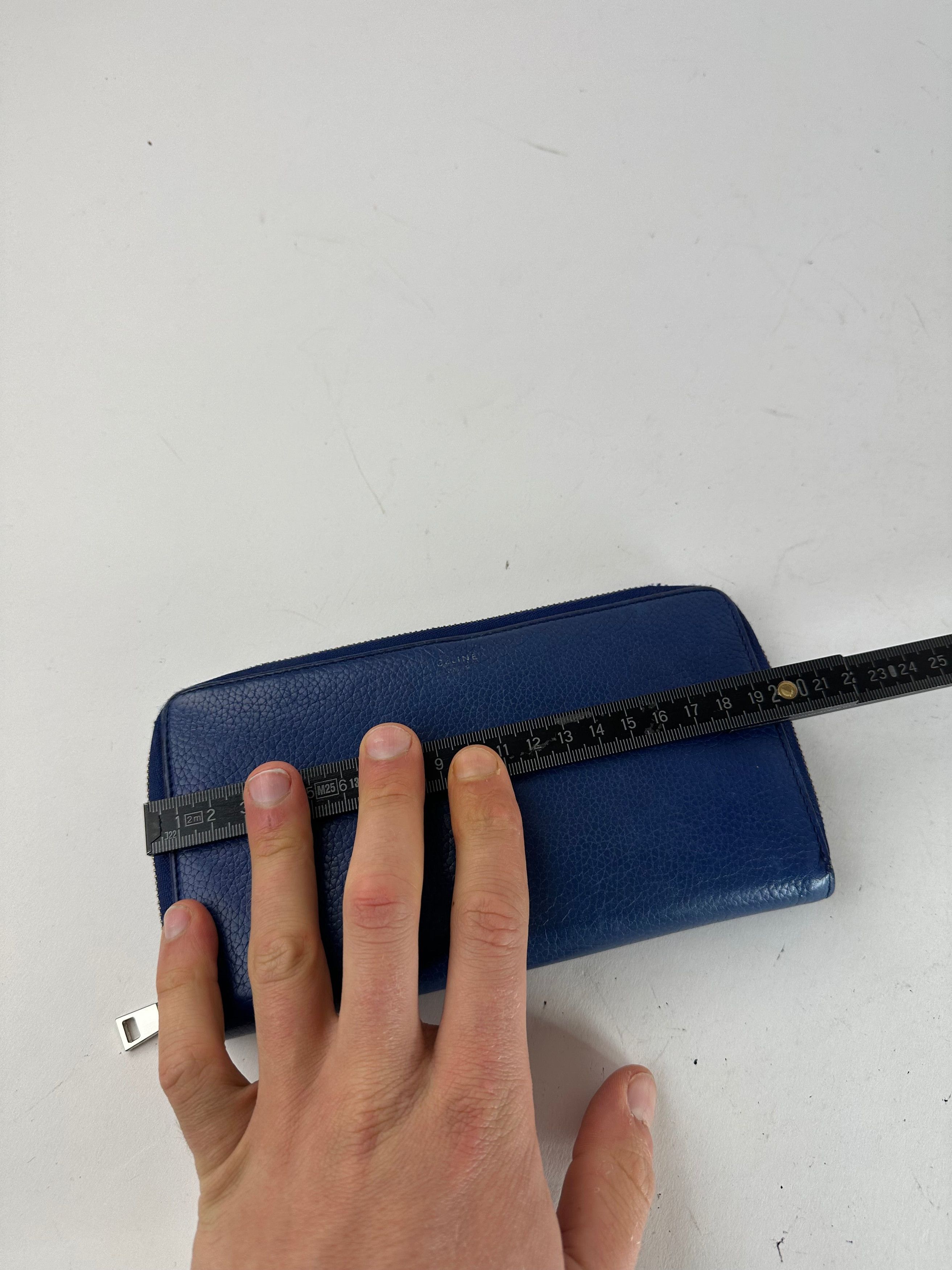 Celine Vintage Paris Zippy Leather Wallet Blue Size ONE SIZE - 9 Thumbnail