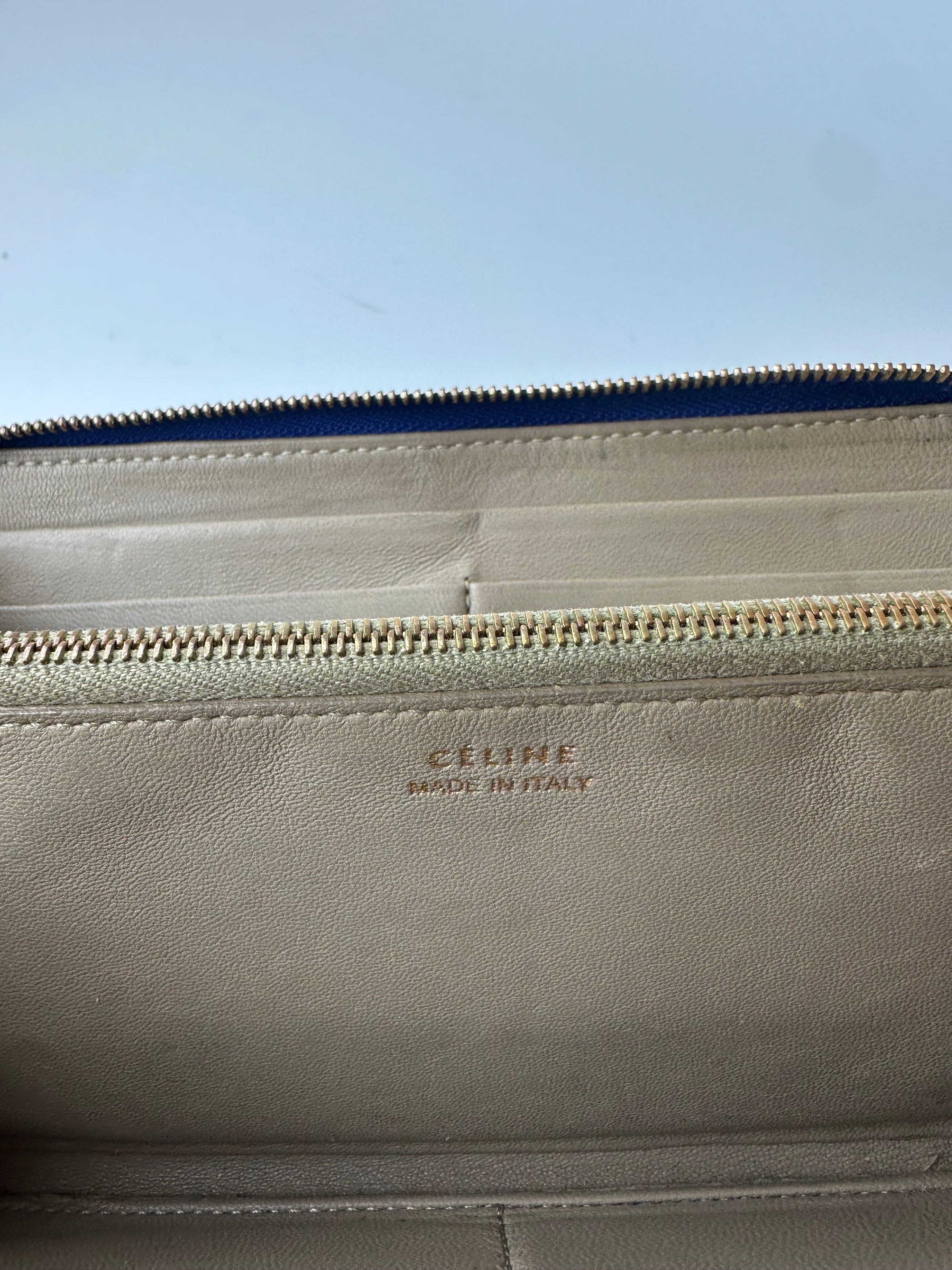 Celine Vintage Paris Zippy Leather Wallet Blue Size ONE SIZE - 7 Thumbnail
