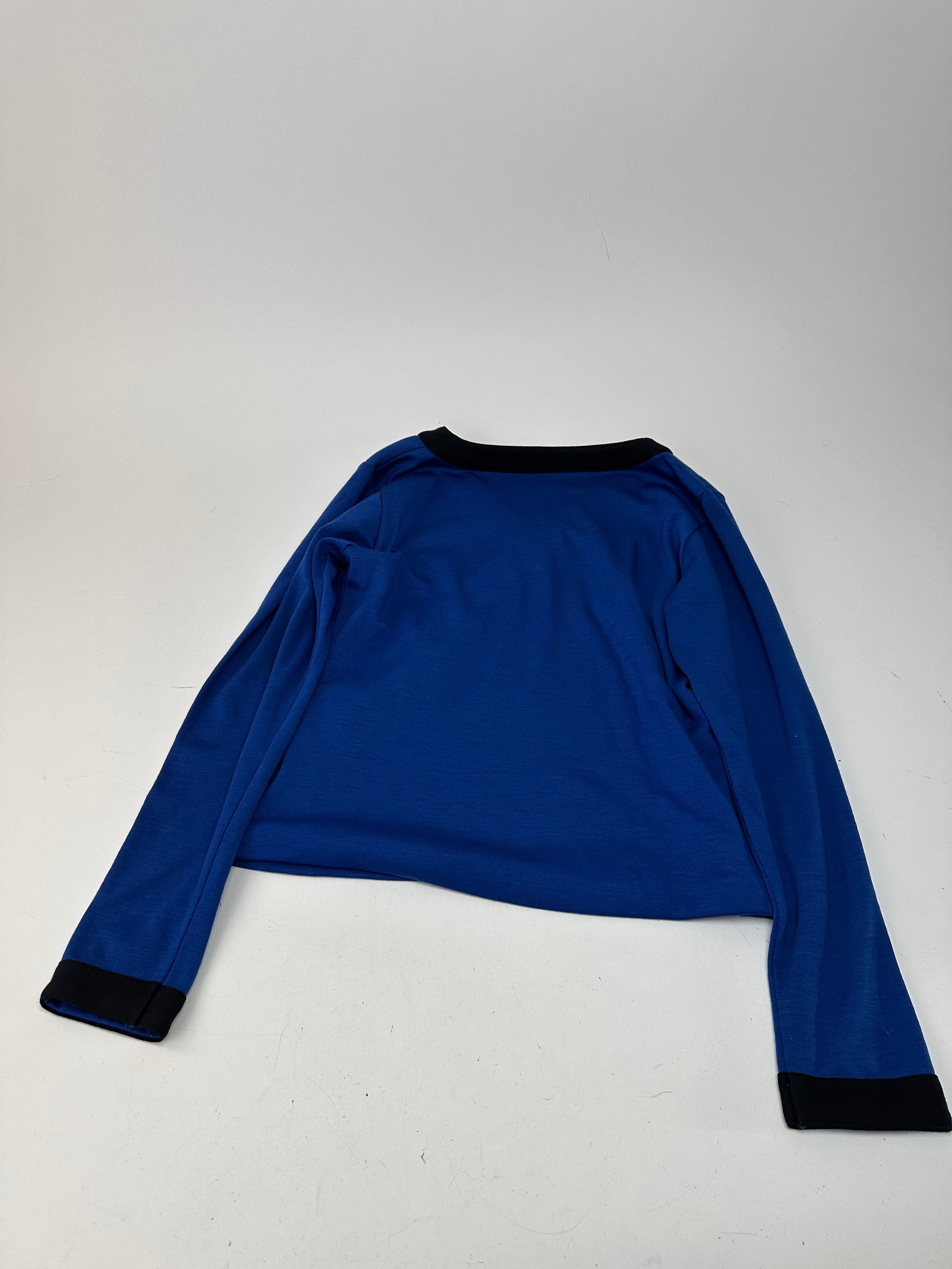 Other Vintage Yves Saint Laurent Vneck Sweater Blue Black Size S / US 4 / IT 40 - 10 Thumbnail
