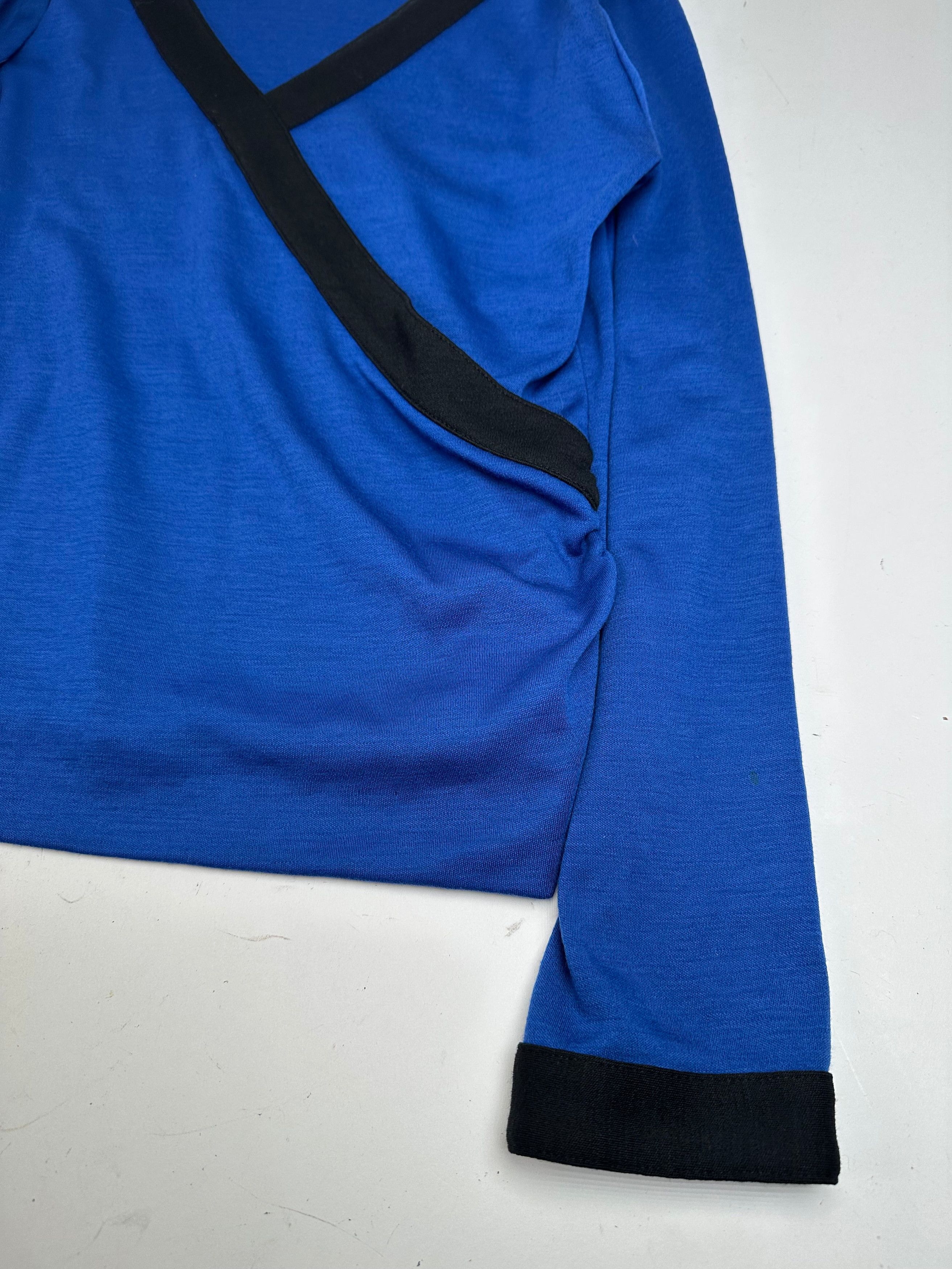 Other Vintage Yves Saint Laurent Vneck Sweater Blue Black Size S / US 4 / IT 40 - 8 Thumbnail