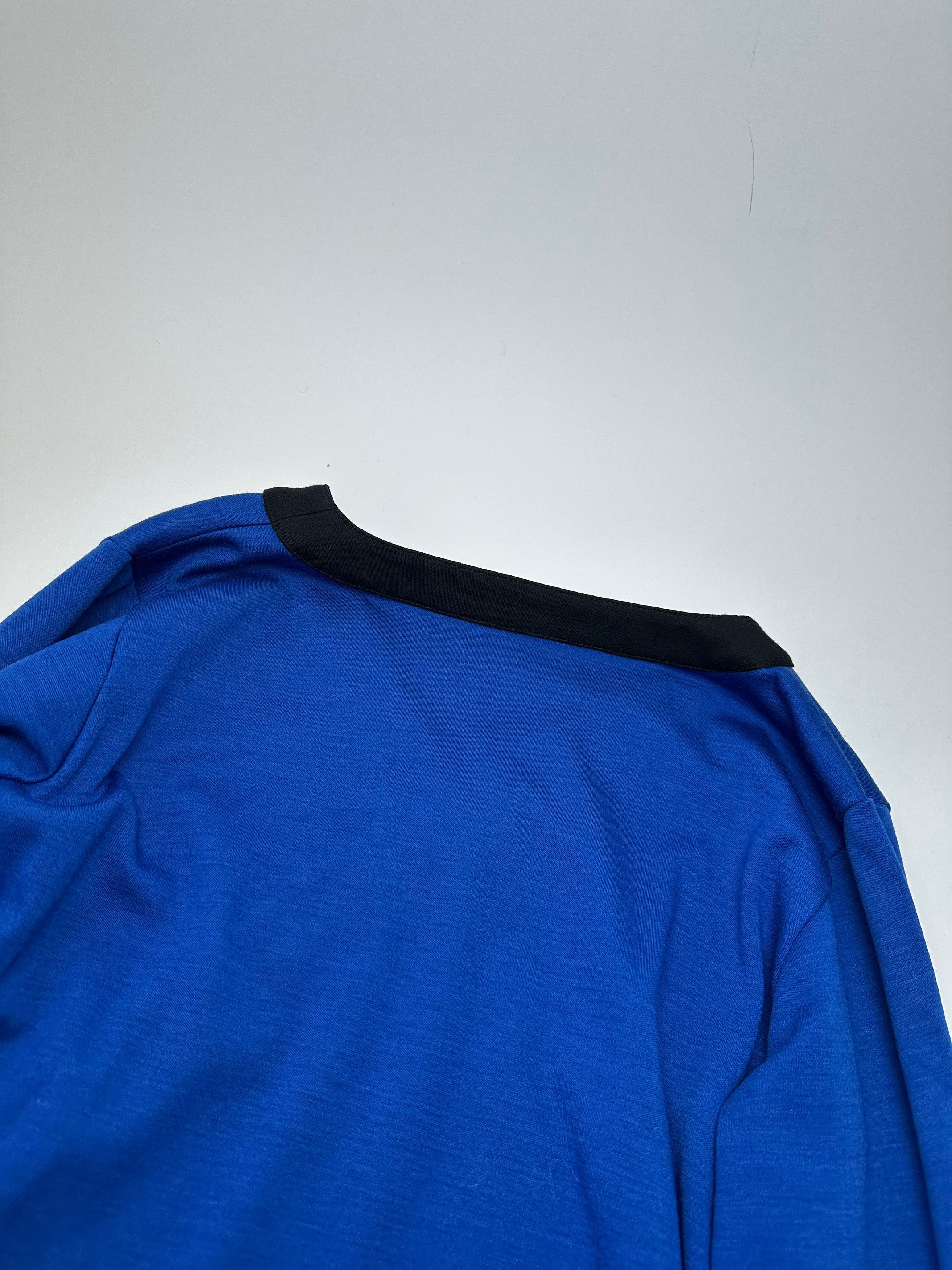 Other Vintage Yves Saint Laurent Vneck Sweater Blue Black Size S / US 4 / IT 40 - 11 Thumbnail