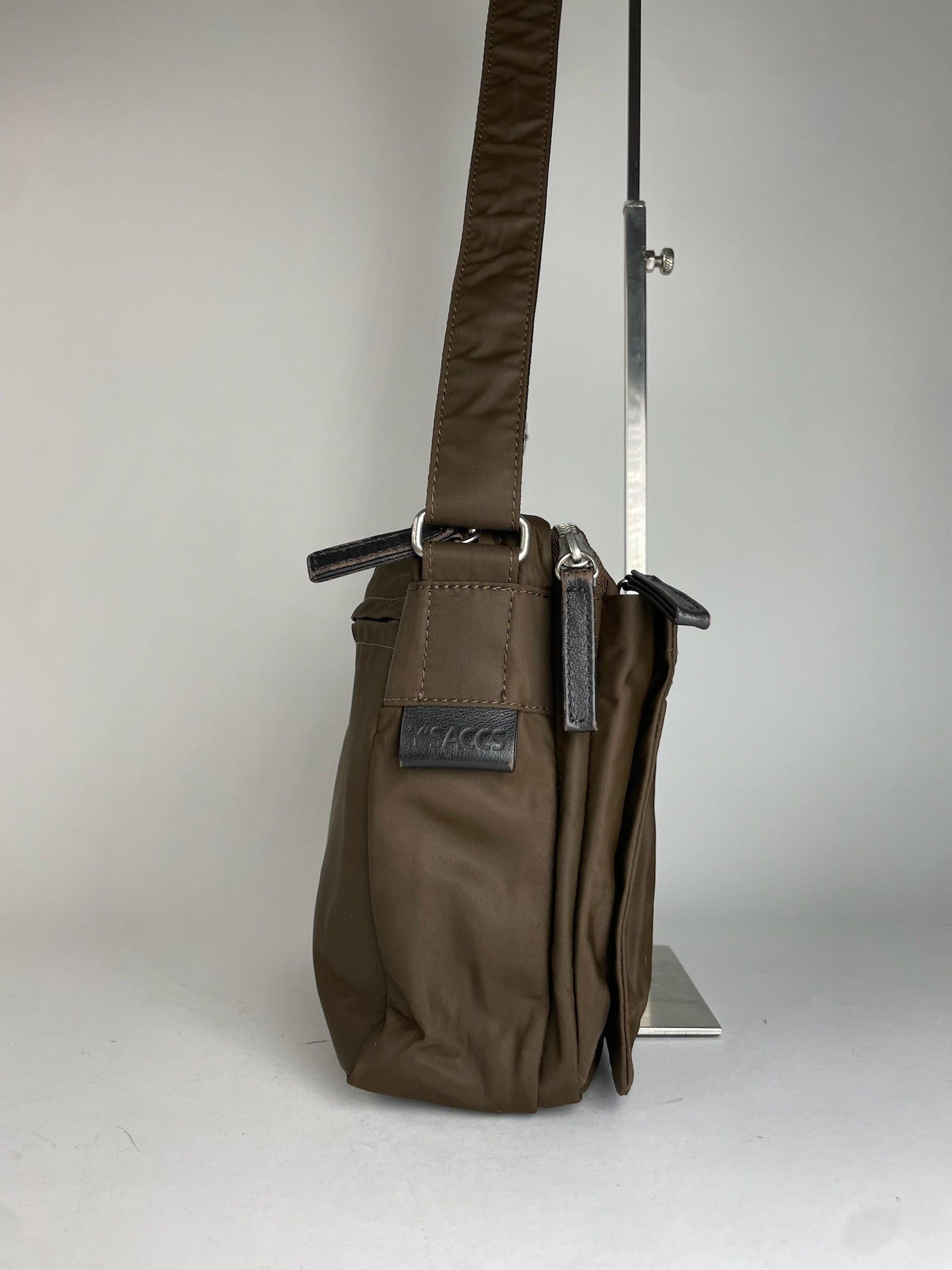 Yohji Yamamoto Vintage Y Saccs Polyester Leather Multiway Bag Khaki Brown Size ONE SIZE - 12 Thumbnail