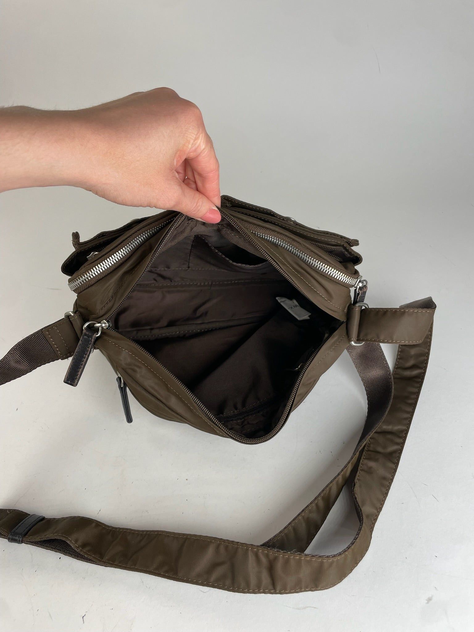 Yohji Yamamoto Vintage Y Saccs Polyester Leather Multiway Bag Khaki Brown Size ONE SIZE - 4 Thumbnail
