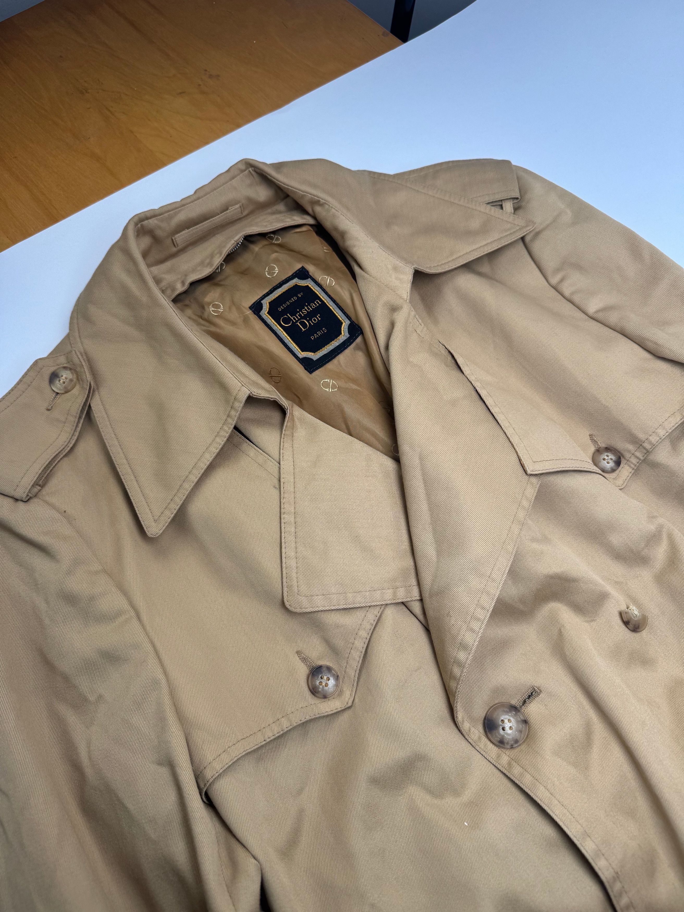 Dior Vintage Cotton Trenchcoat Beige L/XL Size L / US 10 / IT 46 - 6 Thumbnail