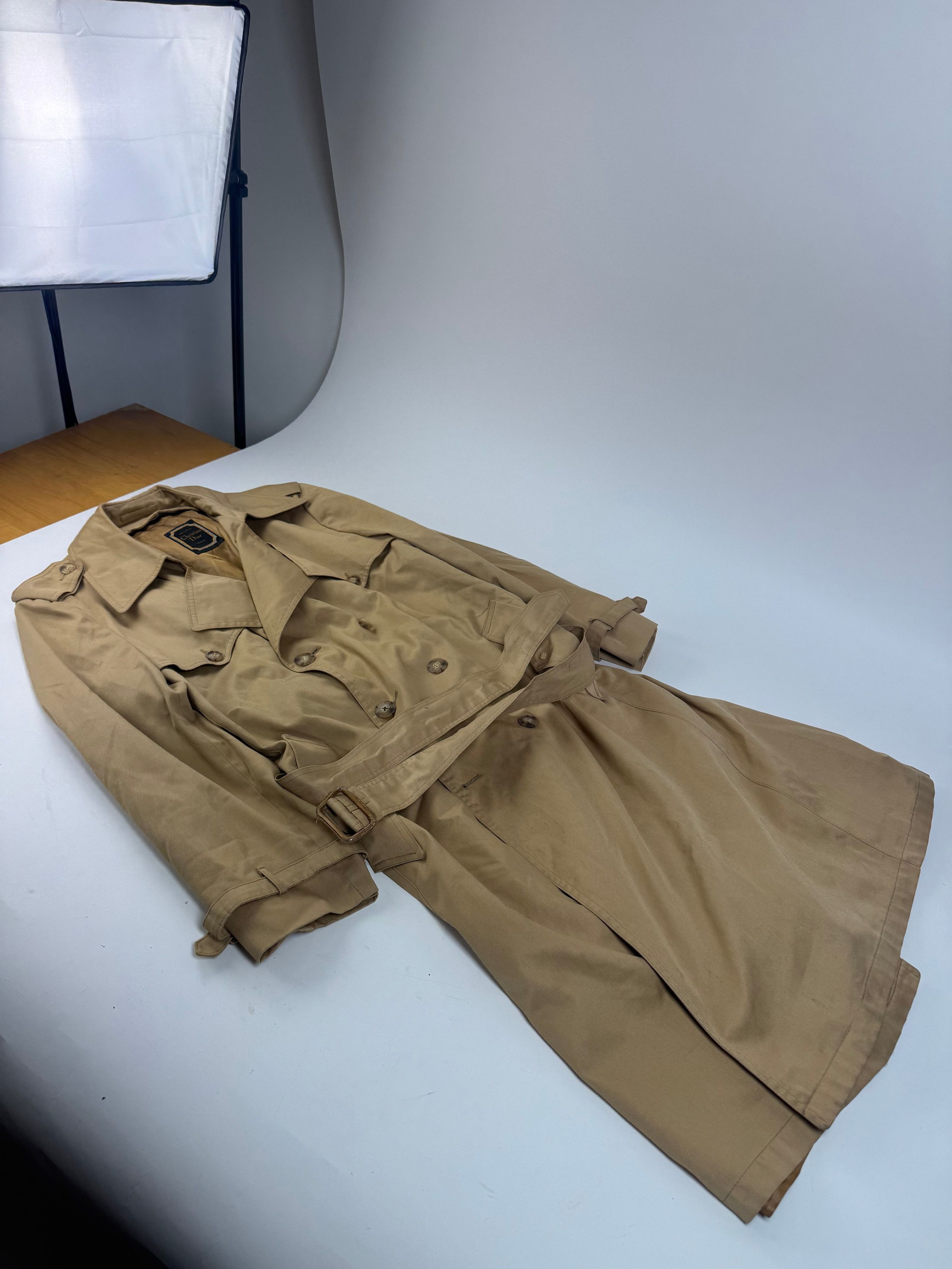 Dior Vintage Cotton Trenchcoat Beige L/XL Size L / US 10 / IT 46 - 4 Thumbnail