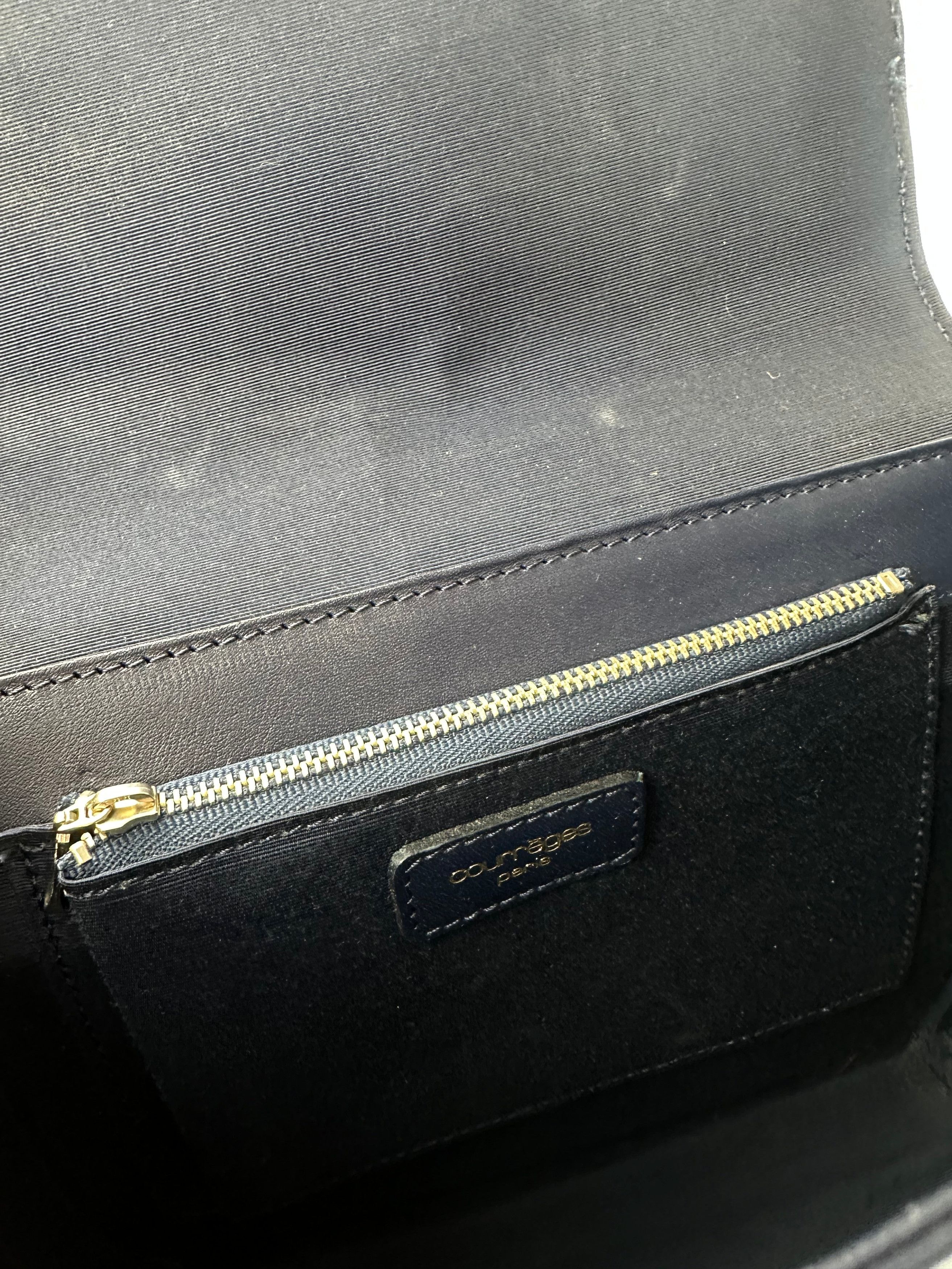 Courreges Vintage Paris Leather Handbag Navy Size ONE SIZE - 9 Thumbnail