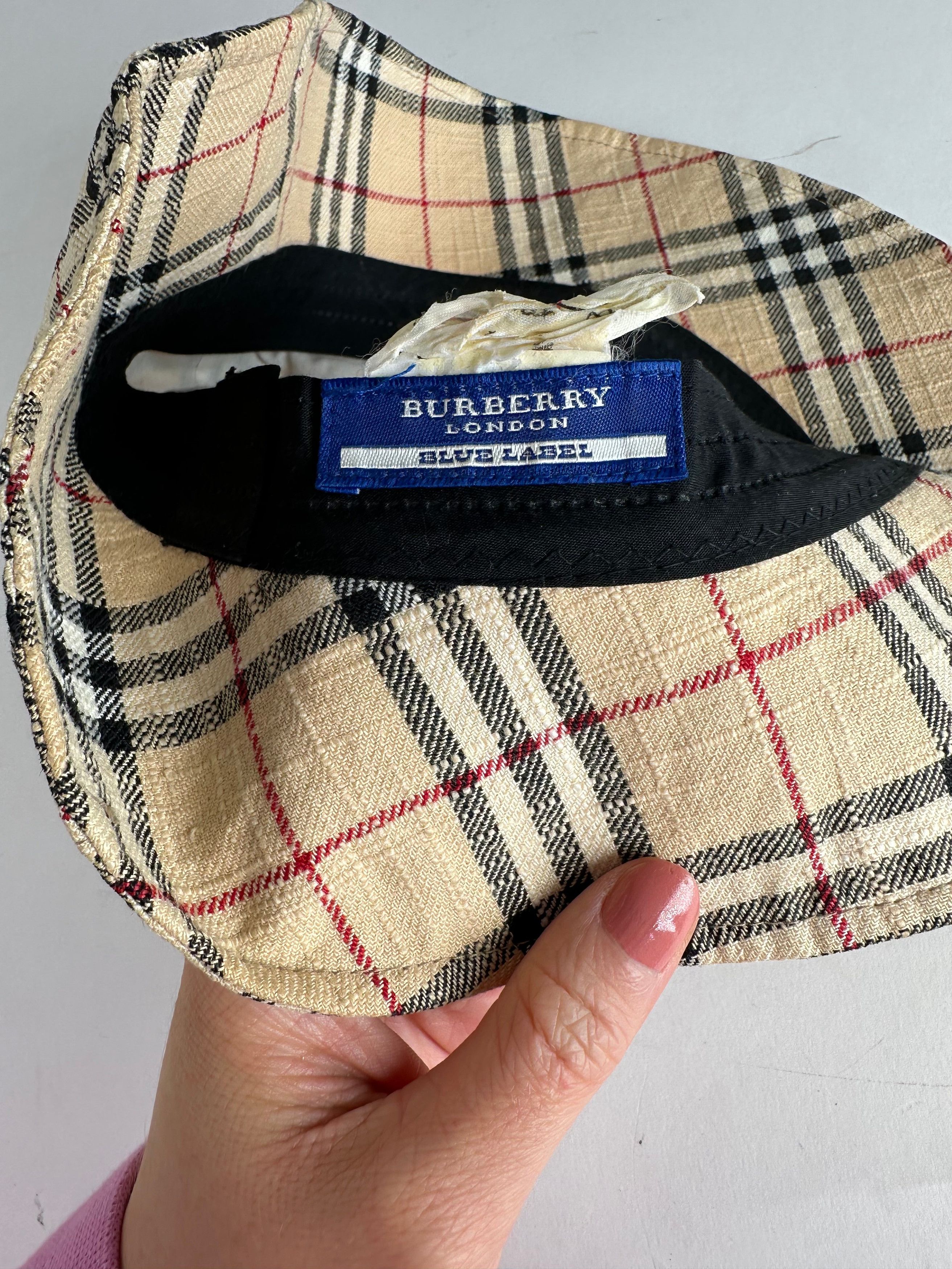 Burberry Vintage Nova Check Bucket Hat Beige M Size ONE SIZE - 6 Thumbnail
