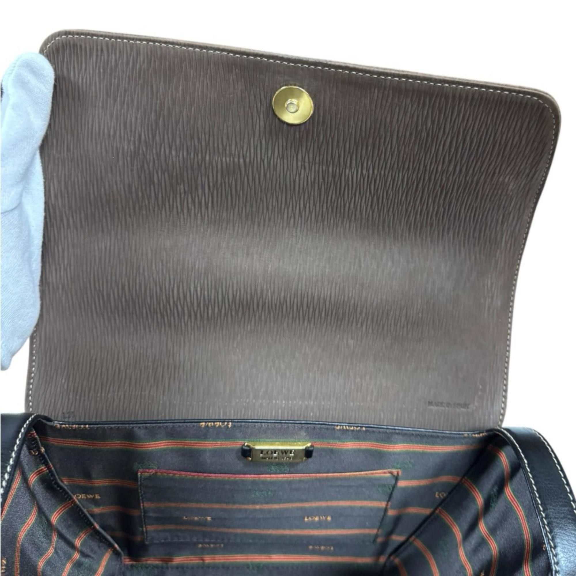 Loewe Pre-owned Loewe Velázquez handbag in black leather for women. Size ONE SIZE - 14 Thumbnail