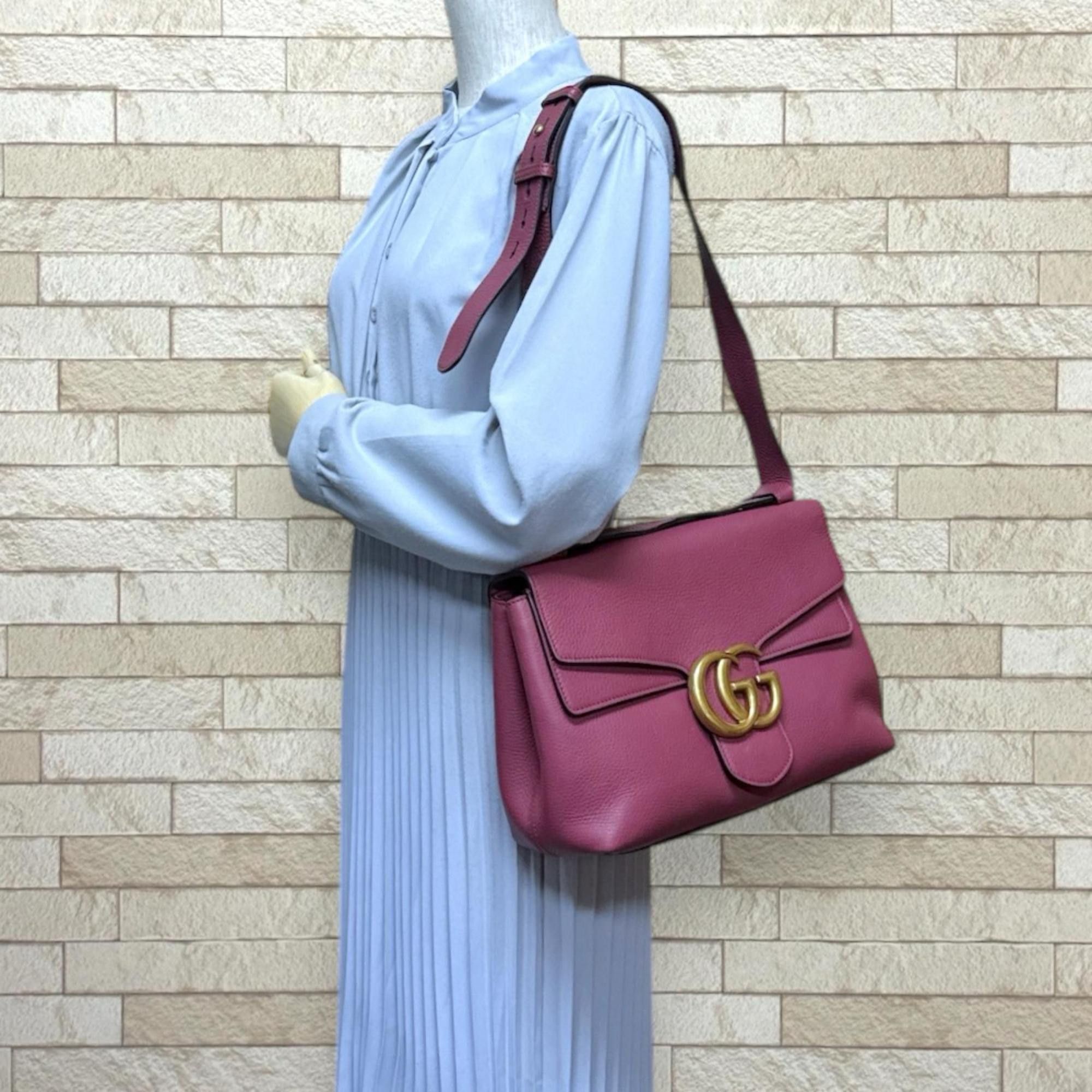 Gucci Pre-owned Gucci GG Marmont Shoulder Bag, Leather 401173, Pink, Women's Size ONE SIZE - 2 Thumbnail