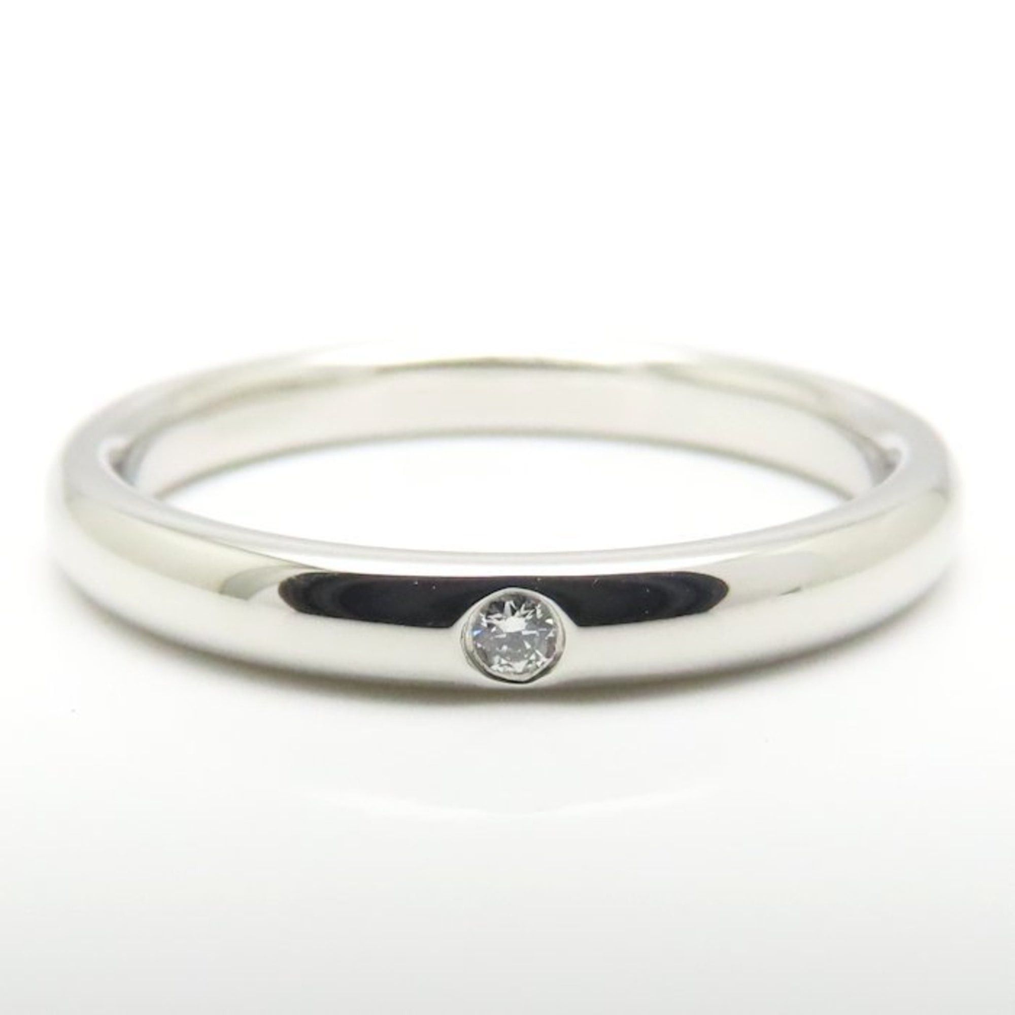 Tiffany & Co. TIFFANY & Co. Tiffany Stacking Band Ring with One Diamond, Pt950, Women's, 295140 Size ONE SIZE - 4 Thumbnail
