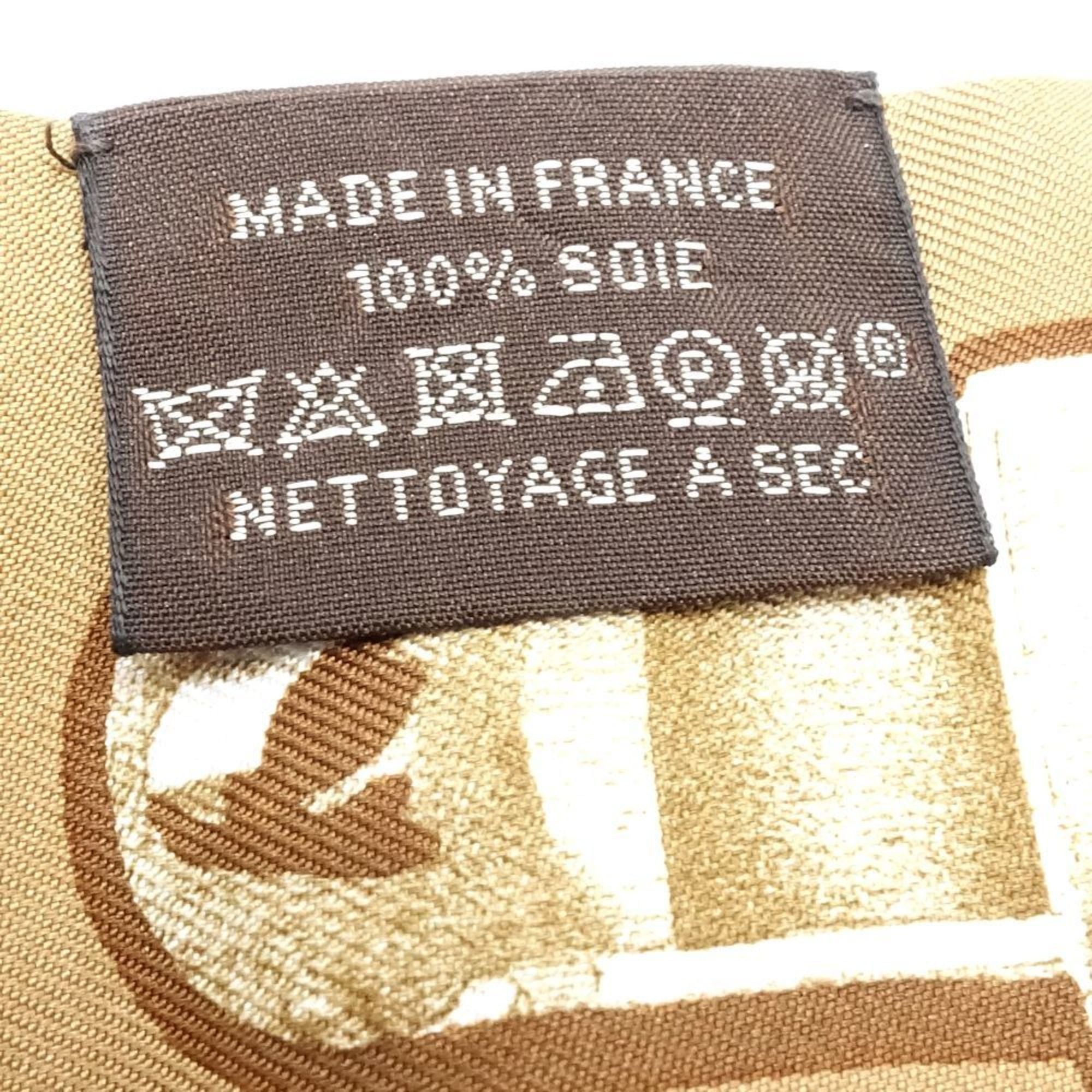HERMES Twilly Demedor Silk Scarf, Brown, Women's, 181925