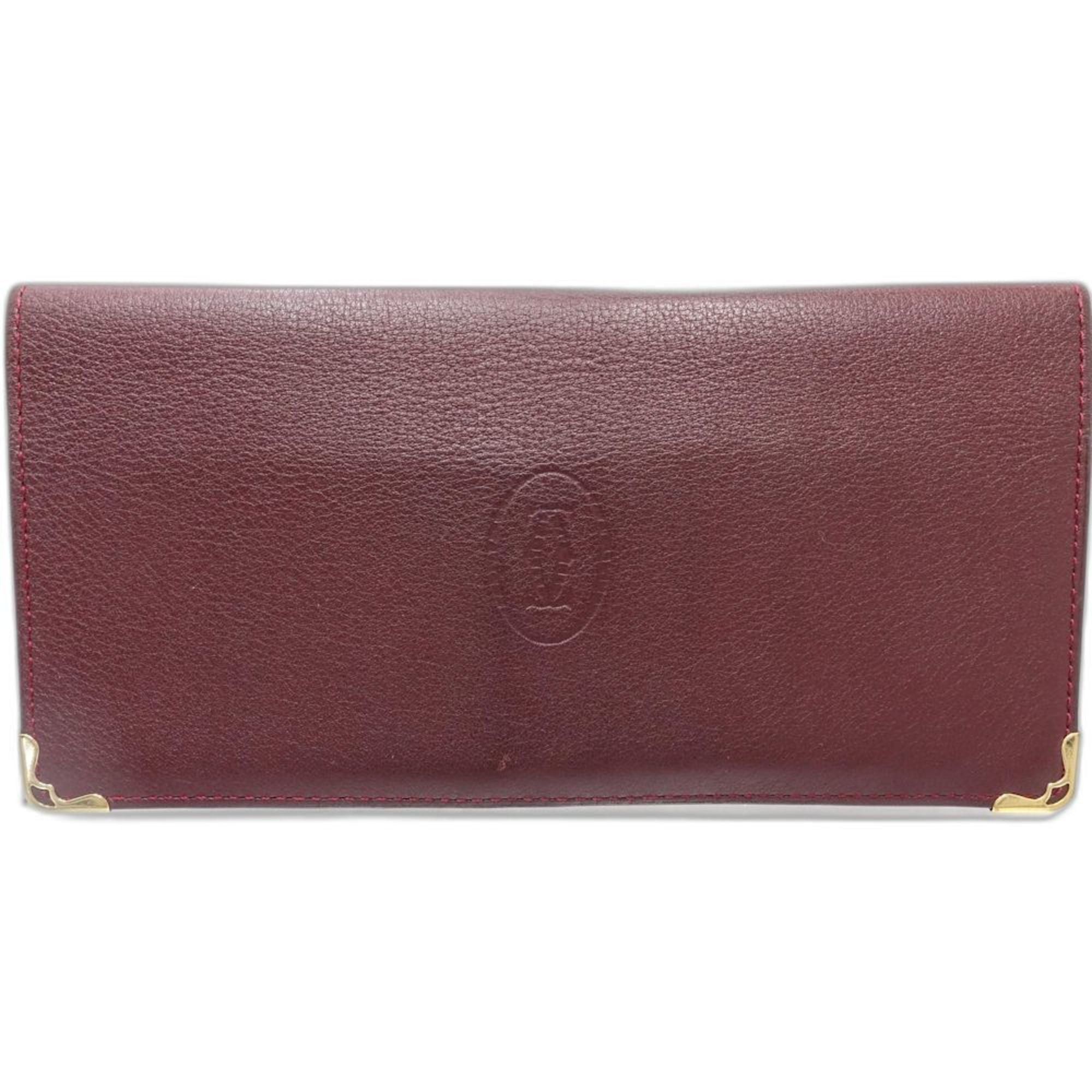 Cartier Cartier Must Line Long Flap Wallet CRL3001360, Bordeaux Leather, Women's, 181941 Size ONE SIZE - 3 Thumbnail