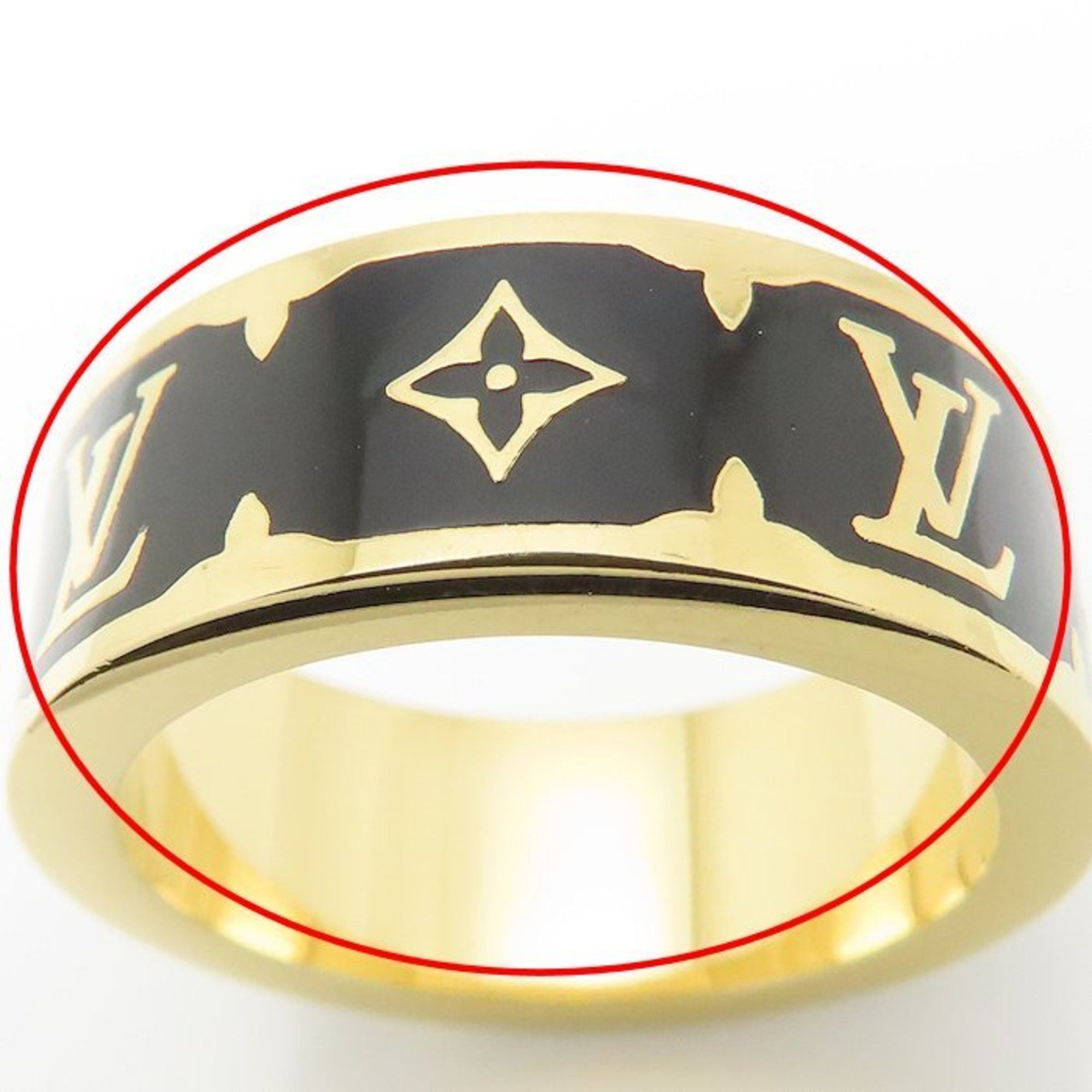 Louis Vuitton LOUIS VUITTON Flight Mode Nano Gram Enamel Ring, Size M, Women's, M1568M, 295128 Size ONE SIZE - 14 Thumbnail