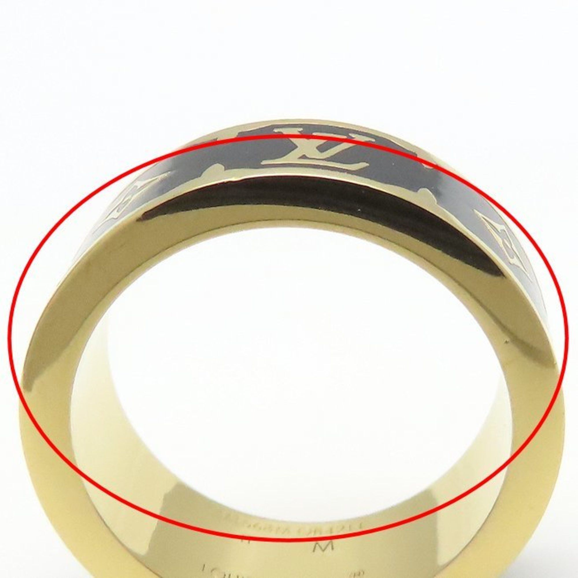 Louis Vuitton LOUIS VUITTON Flight Mode Nano Gram Enamel Ring, Size M, Women's, M1568M, 295128 Size ONE SIZE - 12 Thumbnail