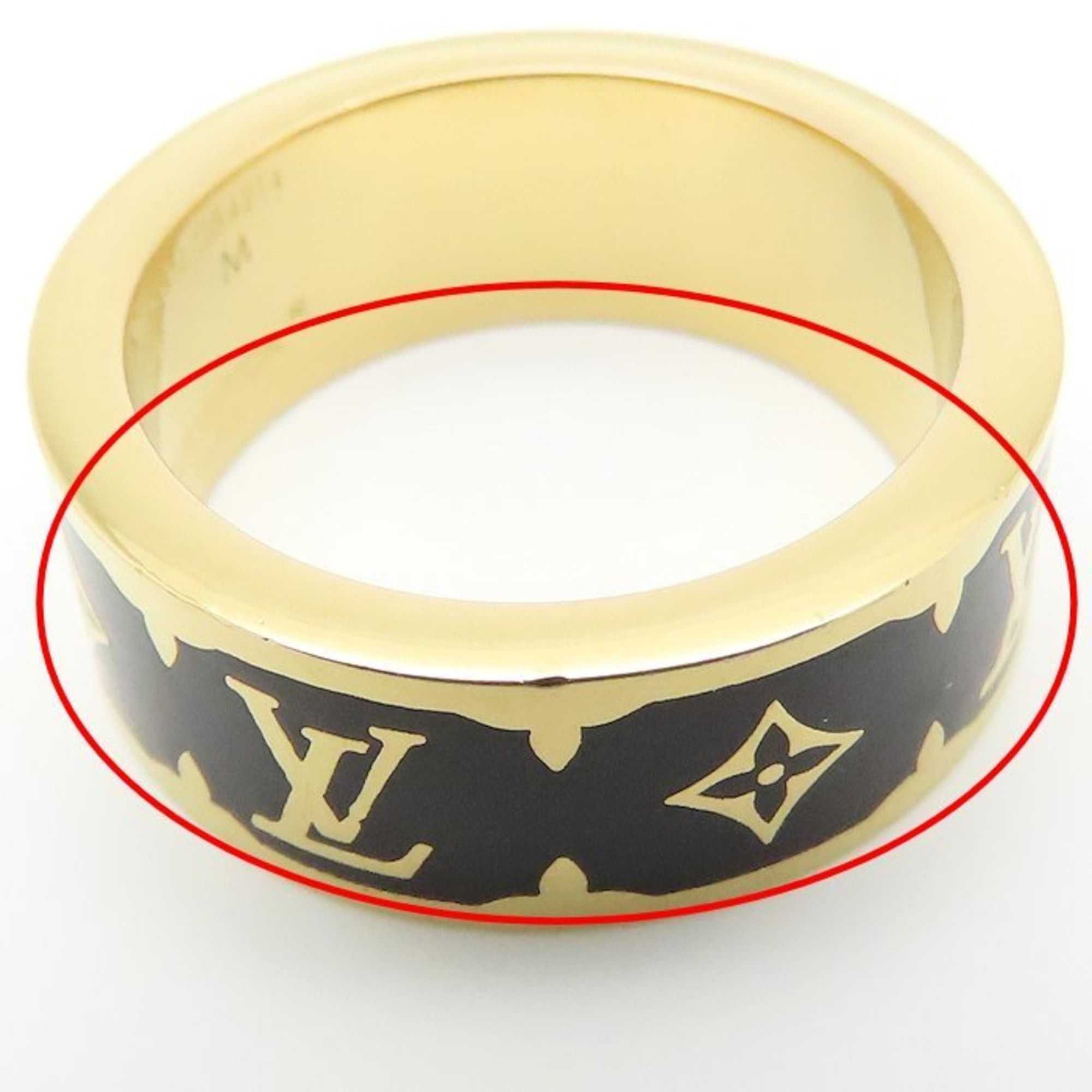 Louis Vuitton LOUIS VUITTON Flight Mode Nano Gram Enamel Ring, Size M, Women's, M1568M, 295128 Size ONE SIZE - 10 Thumbnail