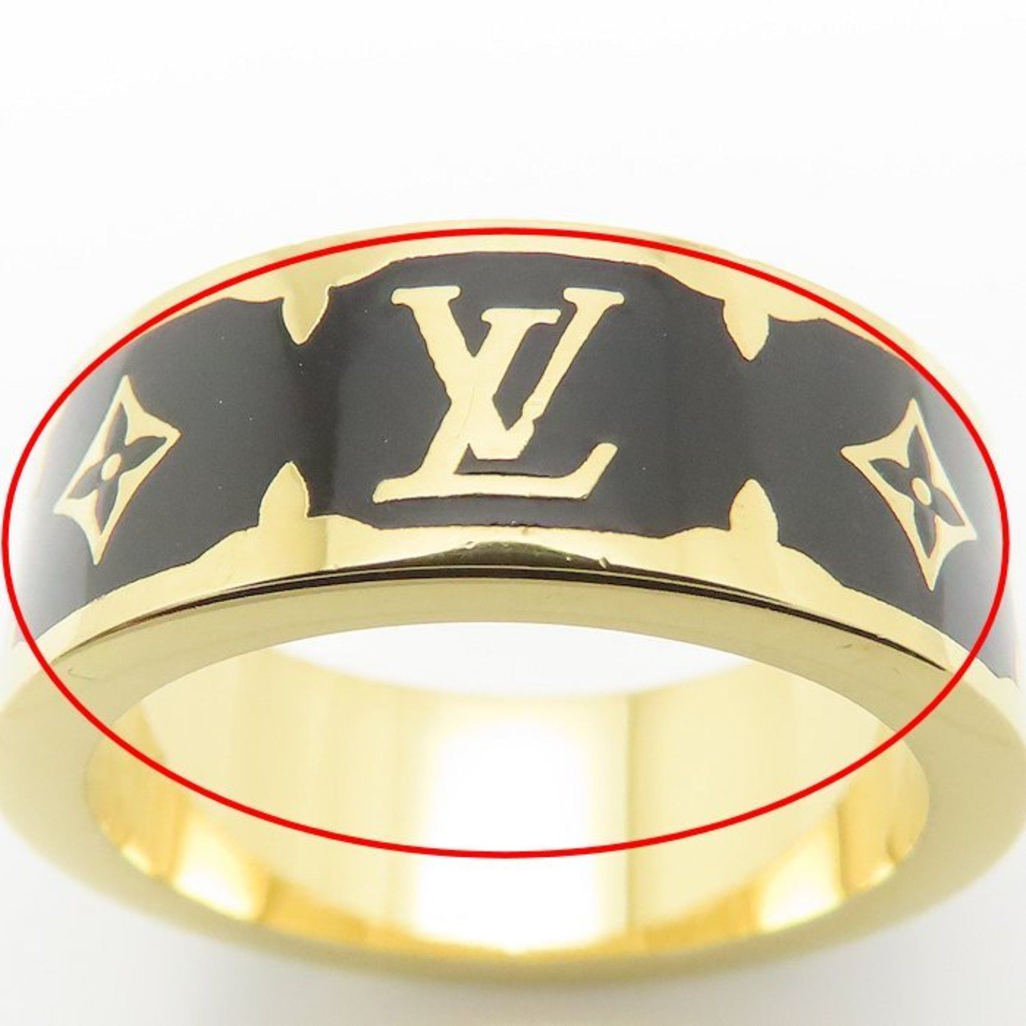 Louis Vuitton LOUIS VUITTON Flight Mode Nano Gram Enamel Ring, Size M, Women's, M1568M, 295128 Size ONE SIZE - 13 Thumbnail