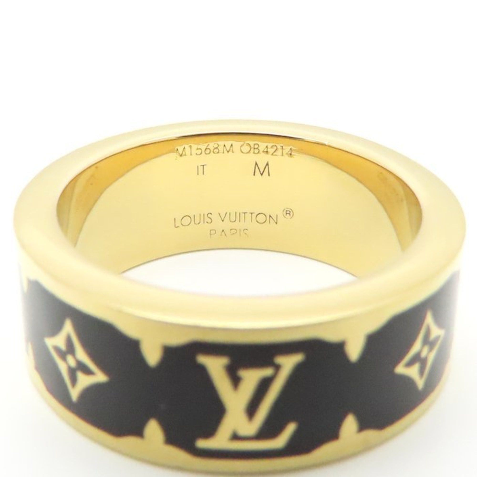 Louis Vuitton LOUIS VUITTON Flight Mode Nano Gram Enamel Ring, Size M, Women's, M1568M, 295128 Size ONE SIZE - 9 Thumbnail