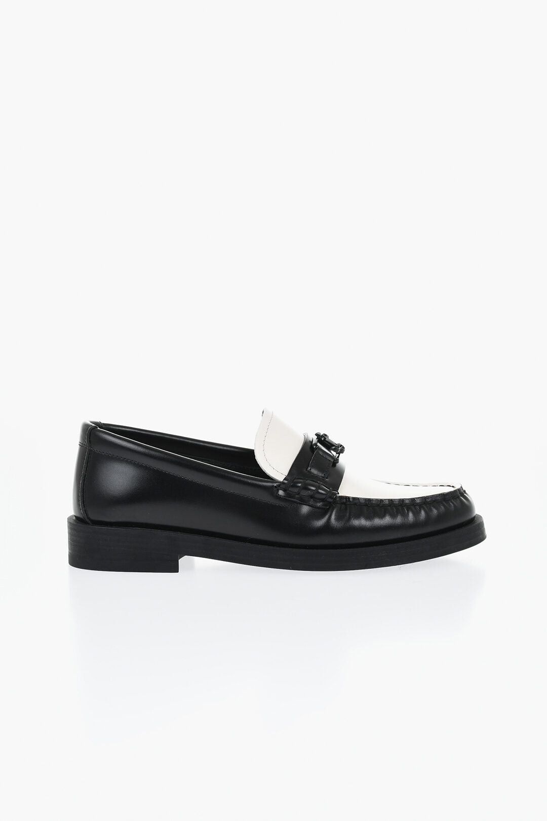 Jimmy Choo Leather Loafers ADDIE Two-Tone Size US 5 / IT 35 - 3 Thumbnail