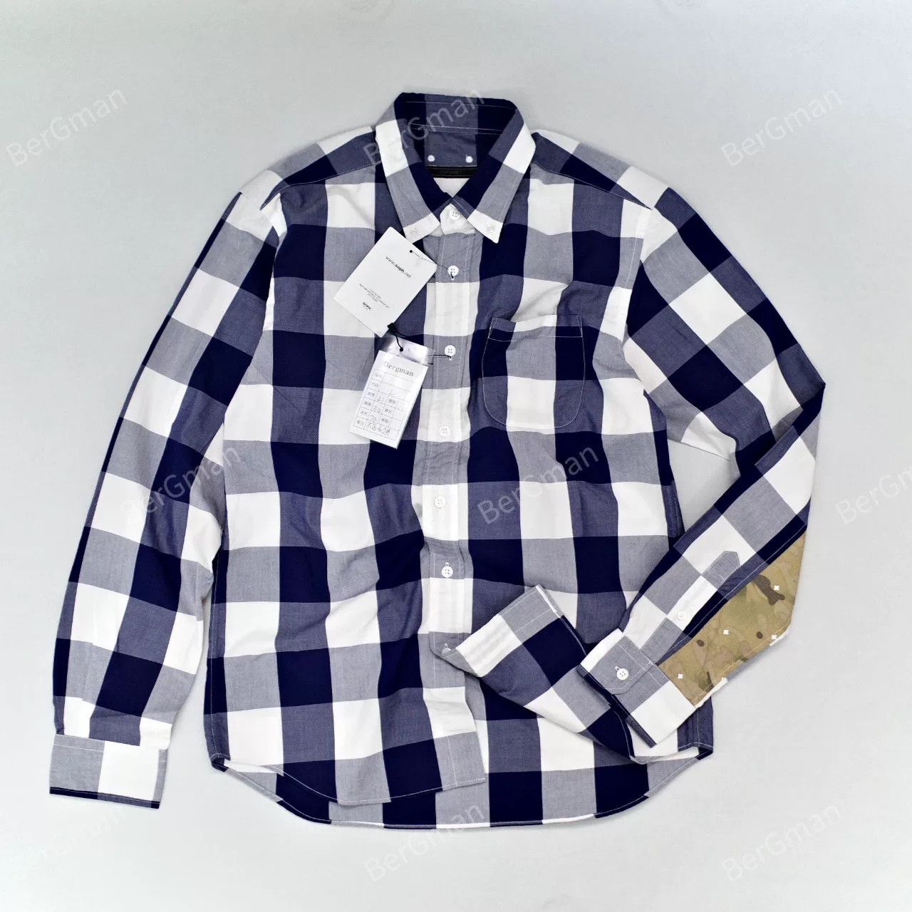Sophnet. Sophnet Blue Check Camo Patchwork Shirt Size US L / EU 52-54 / 3 - 7 Thumbnail