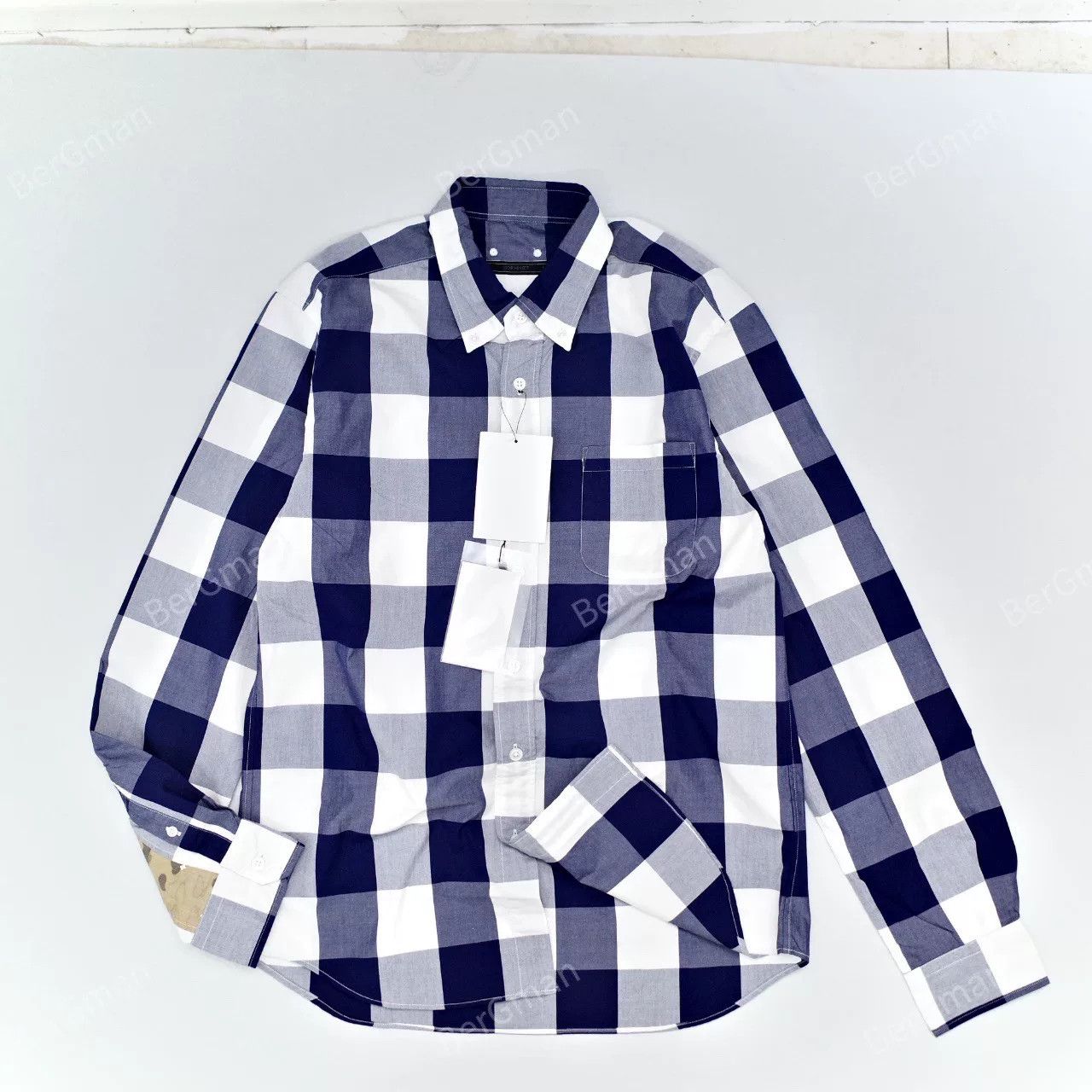 Sophnet. Sophnet Blue Check Camo Patchwork Shirt Size US L / EU 52-54 / 3 - 3 Thumbnail