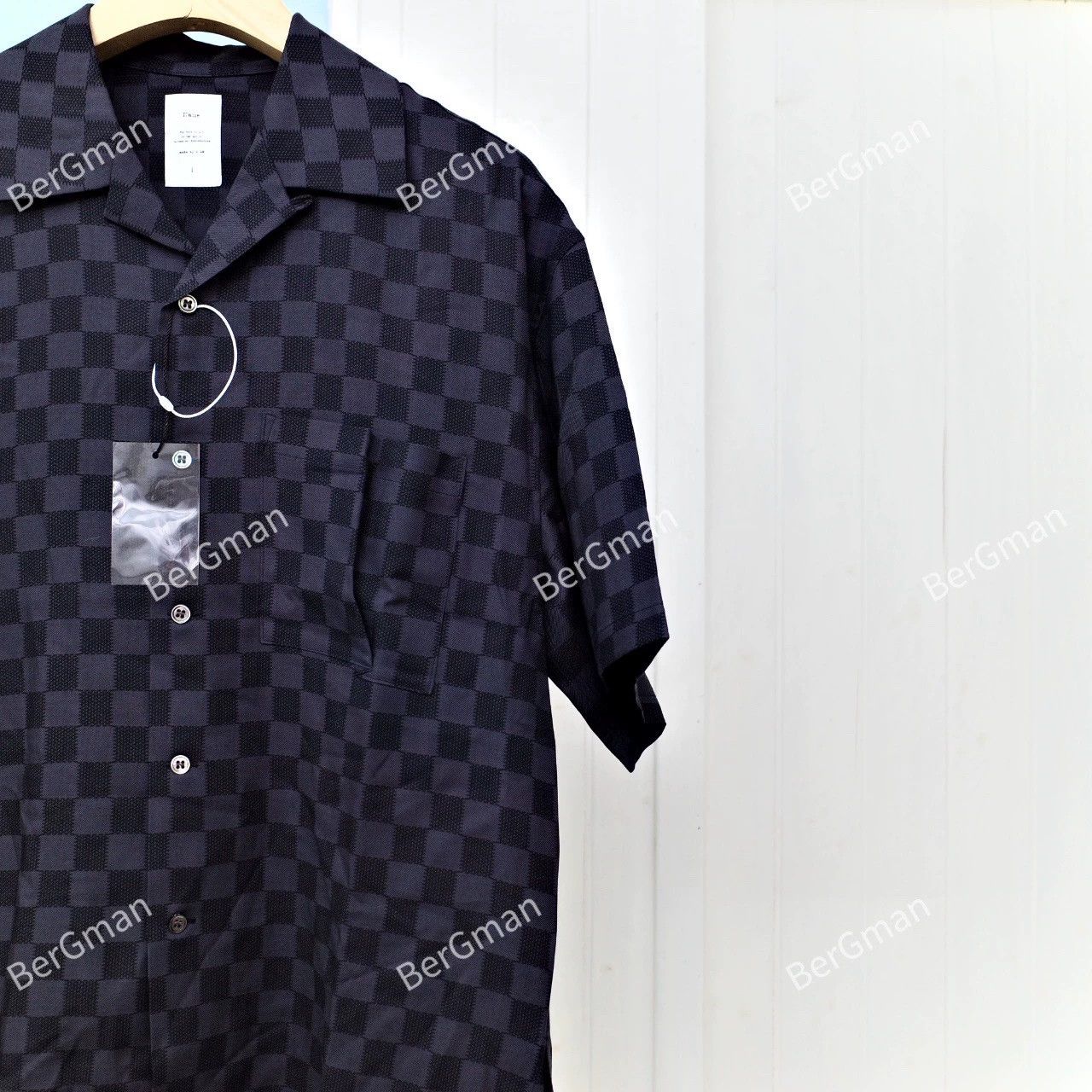 STUDIOUS Studious Wool Checkerboard Loose Short-Sleeve Shirt Size US M / EU 48-50 / 2 - 2 Thumbnail