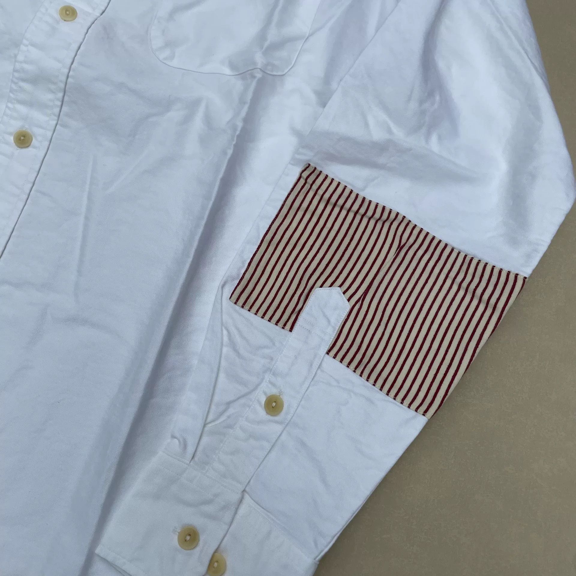 Visvim Visvim Colorblock Patch Striped Shirt Brown Size US M / EU 48-50 / 2 - 4 Thumbnail