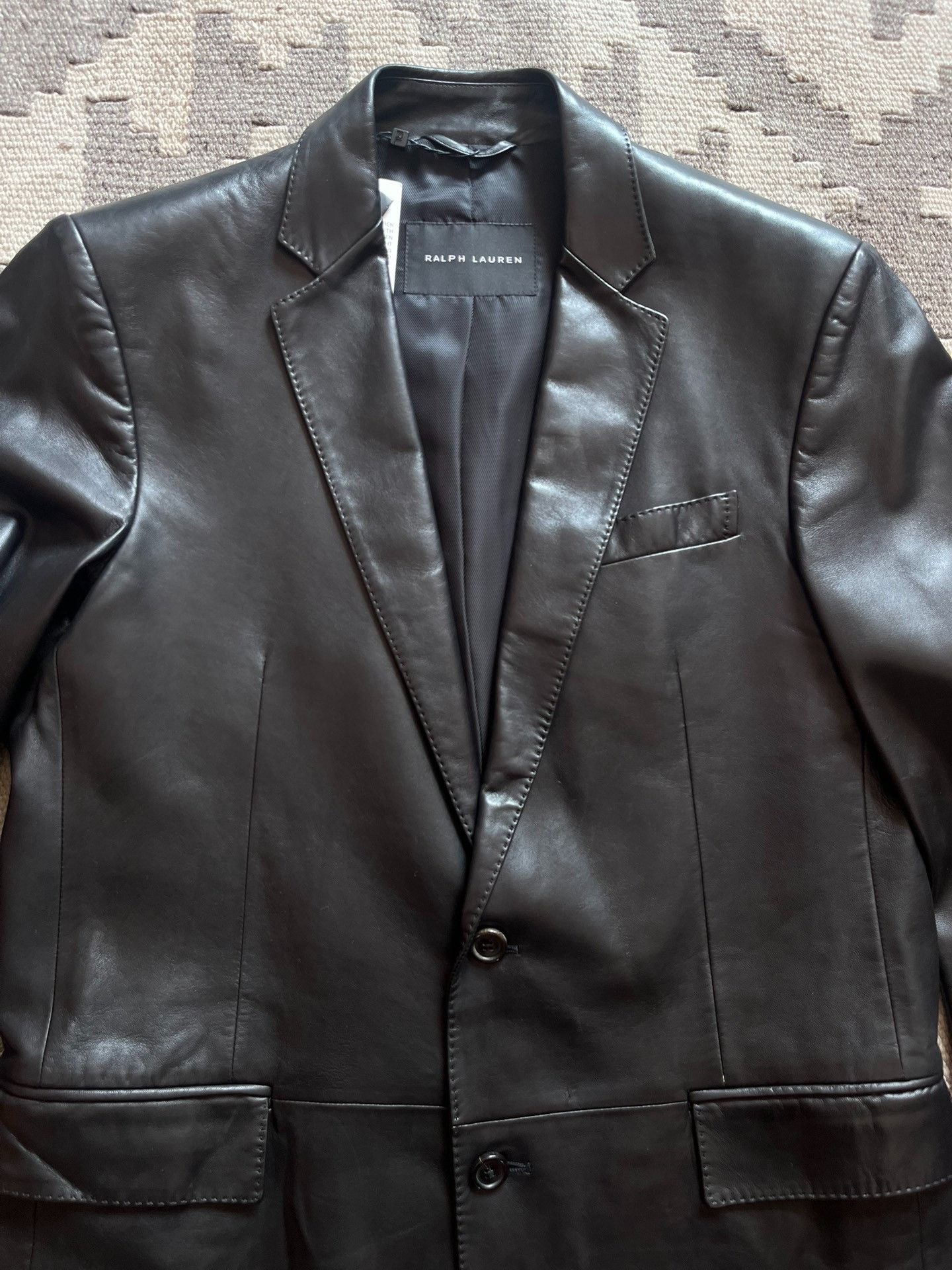 Ralph Lauren Black Label Ralph Lauren Black Label Leather Blazer Size US XXS / EU 40 - 2 Thumbnail