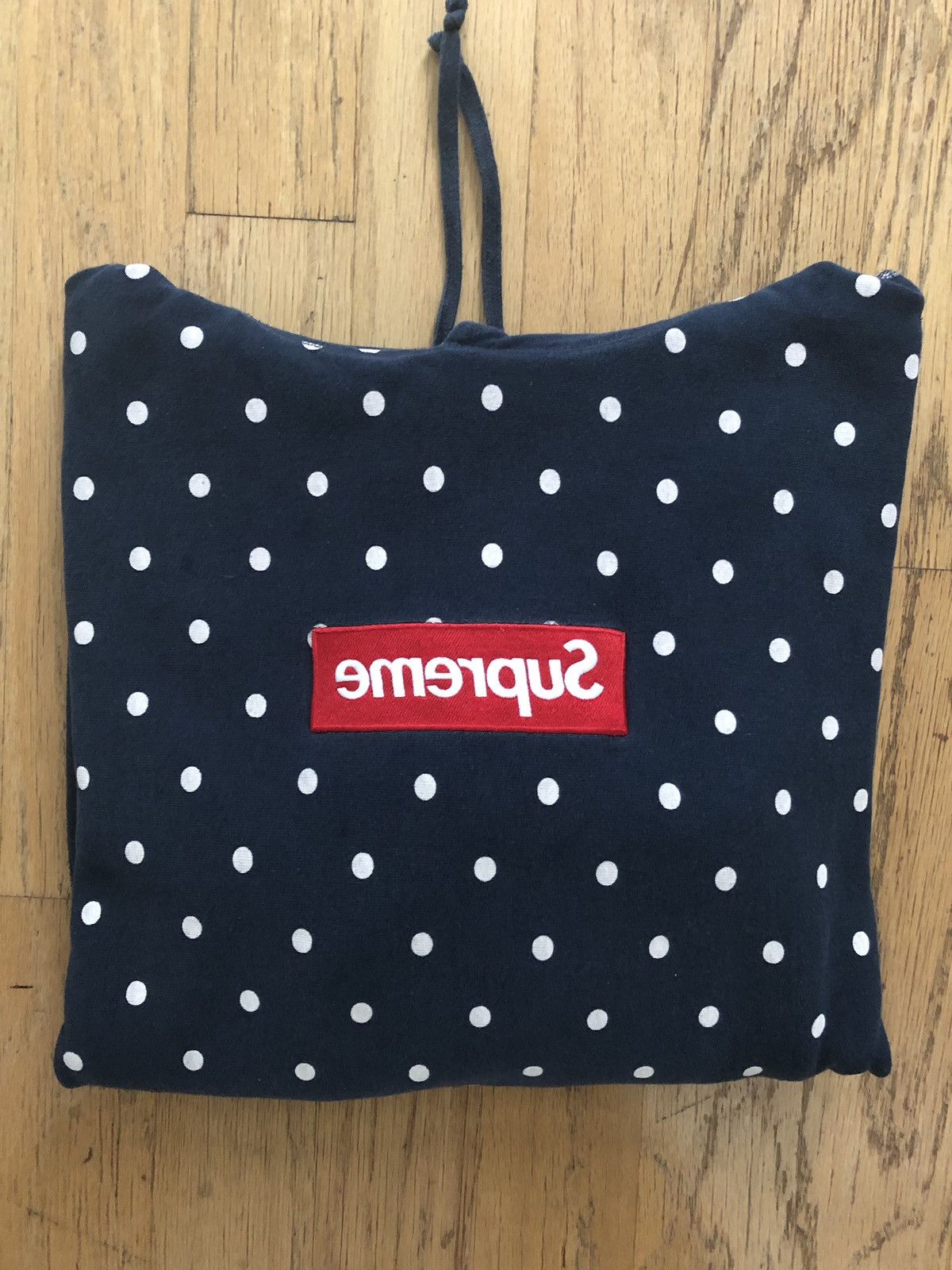 Cdg box logo hoodie polka dot on sale