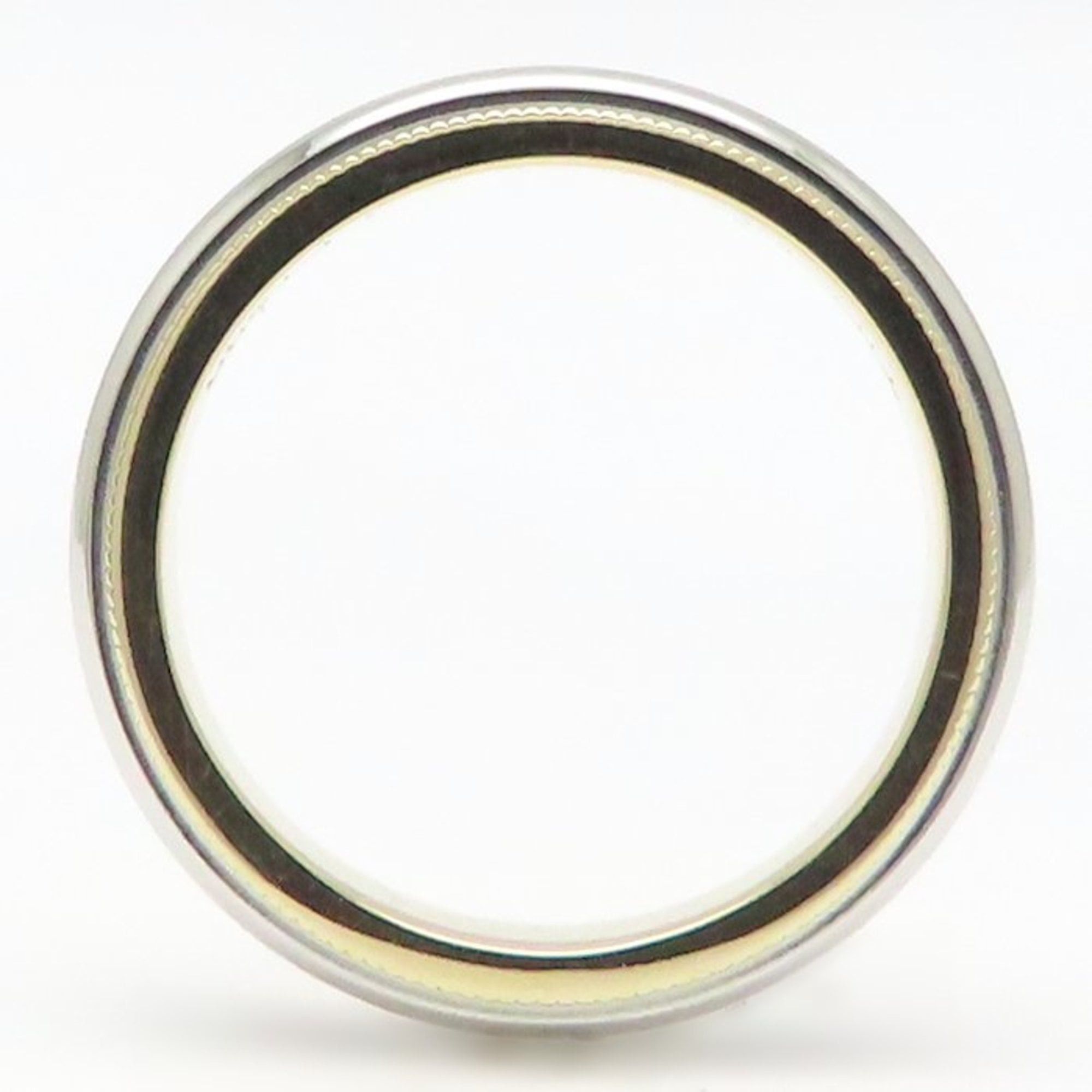 TIFFANY & Co. Tiffany Milgrain Ring, Two-Tone 18K Yellow Gold and Pt950, Women's, 295147