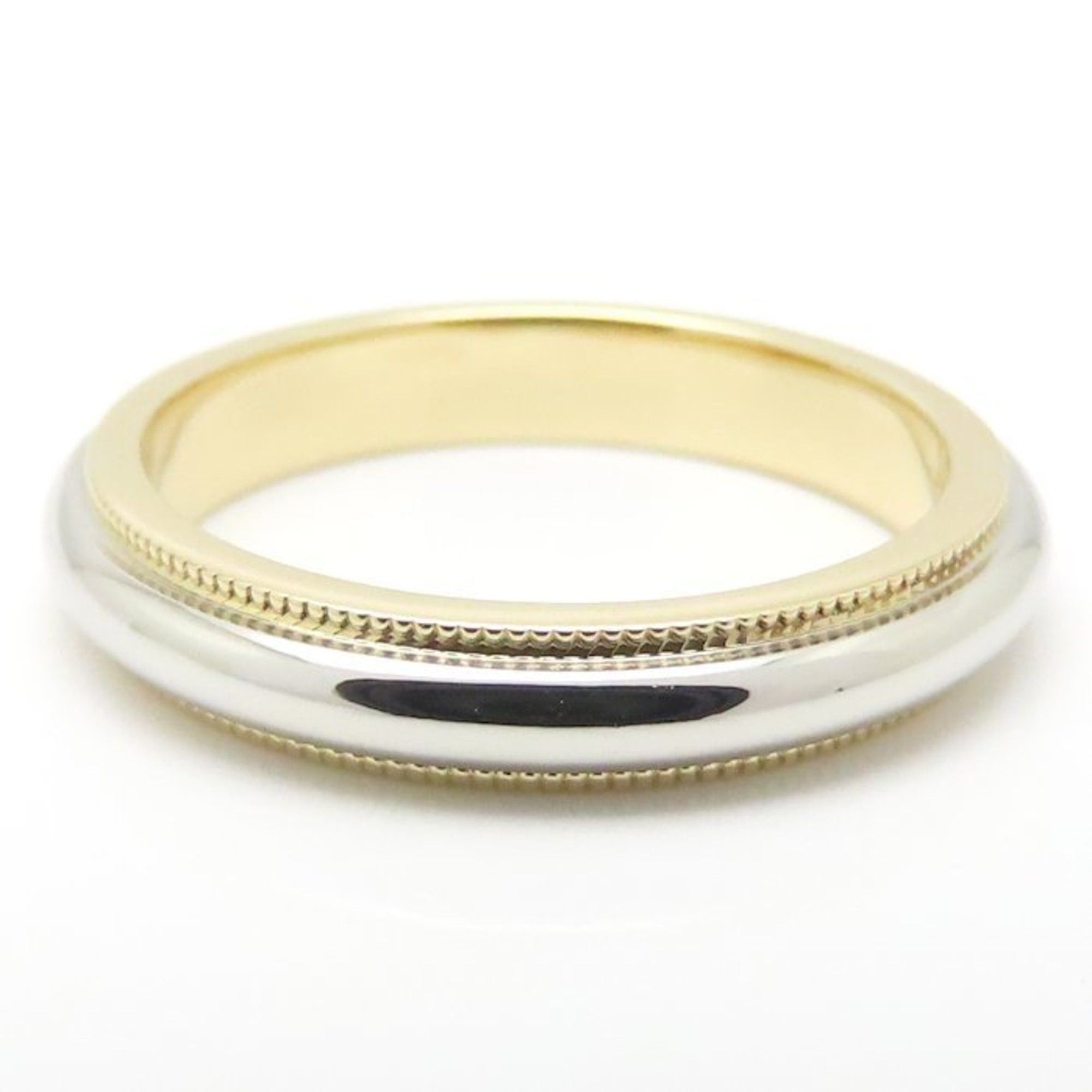 TIFFANY & Co. Tiffany Milgrain Ring, Two-Tone 18K Yellow Gold and Pt950, Women's, 295147