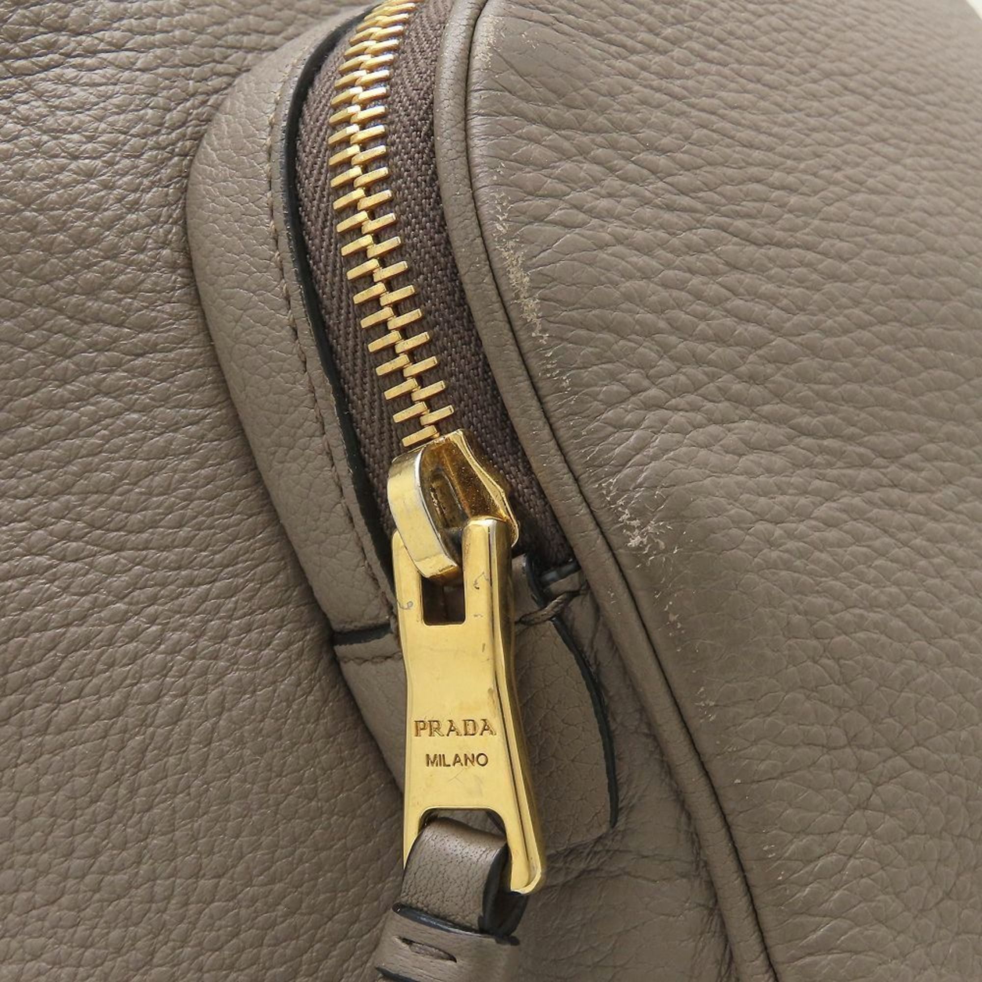 Prada PRADA 1BZ035 Backpack, Leather, Gray, Women's, 353154 Size ONE SIZE - 16 Thumbnail