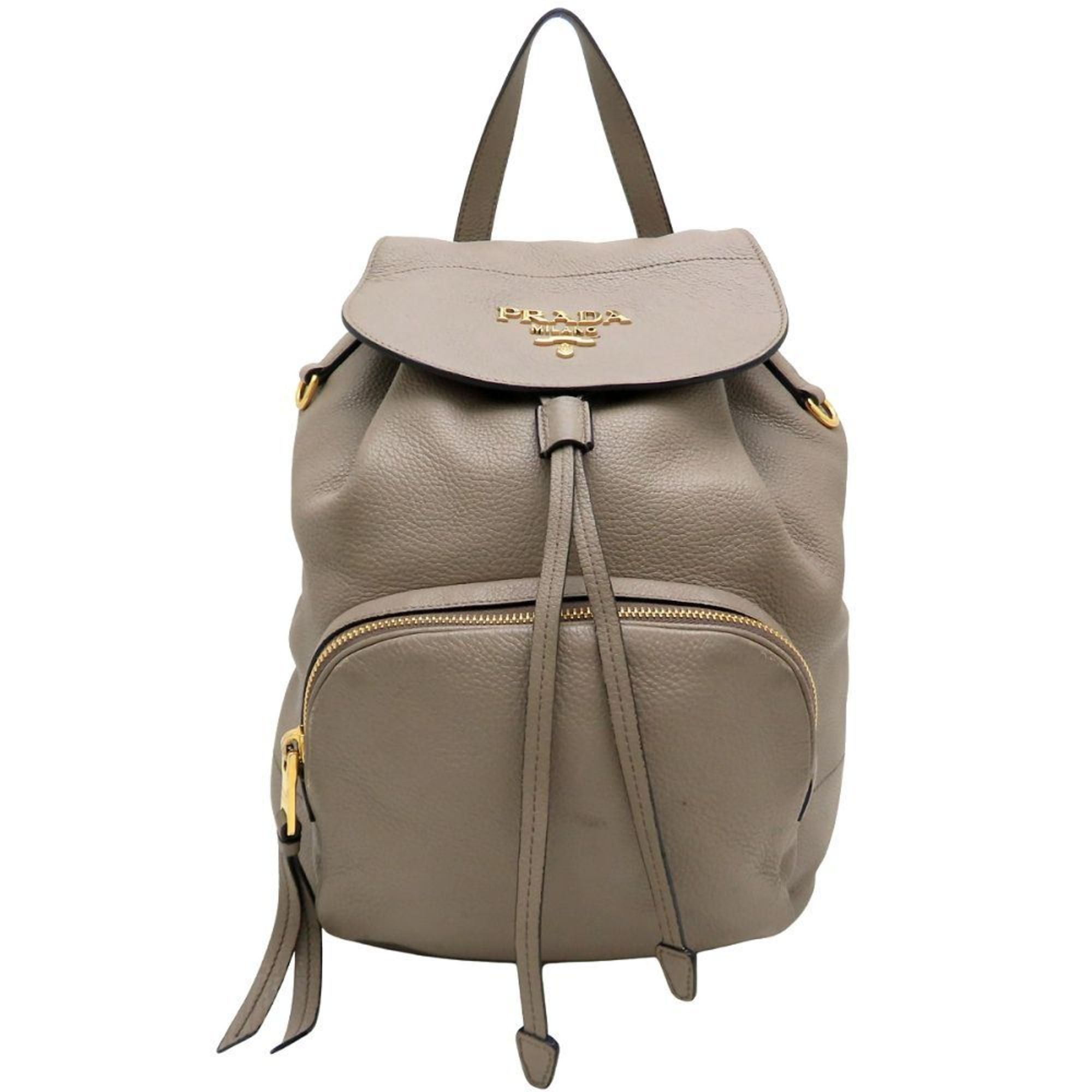 Prada PRADA 1BZ035 Backpack, Leather, Gray, Women's, 353154 Size ONE SIZE - 2 Thumbnail